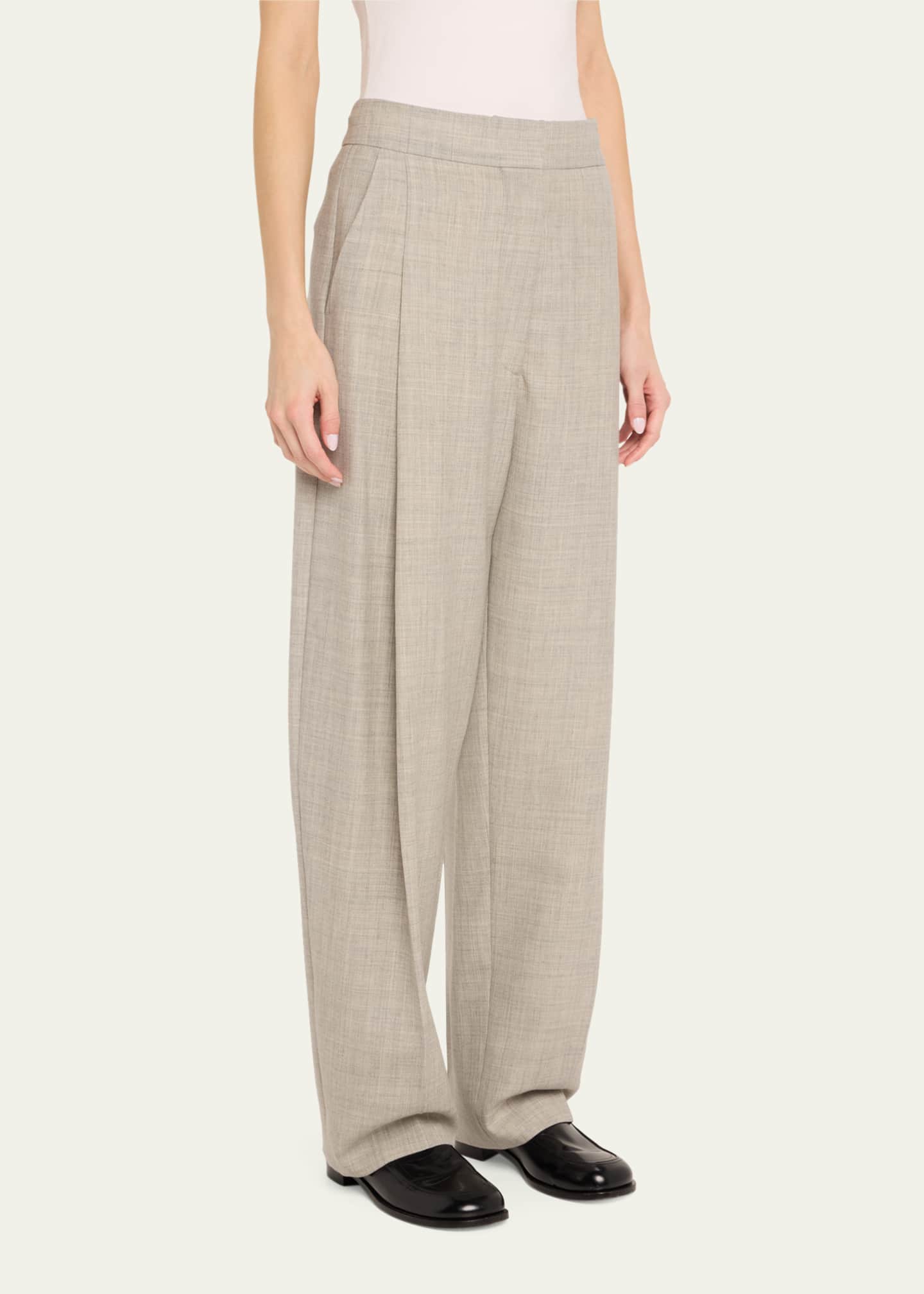 Deep Pleat Tailored Trousers - Thumbnail 4