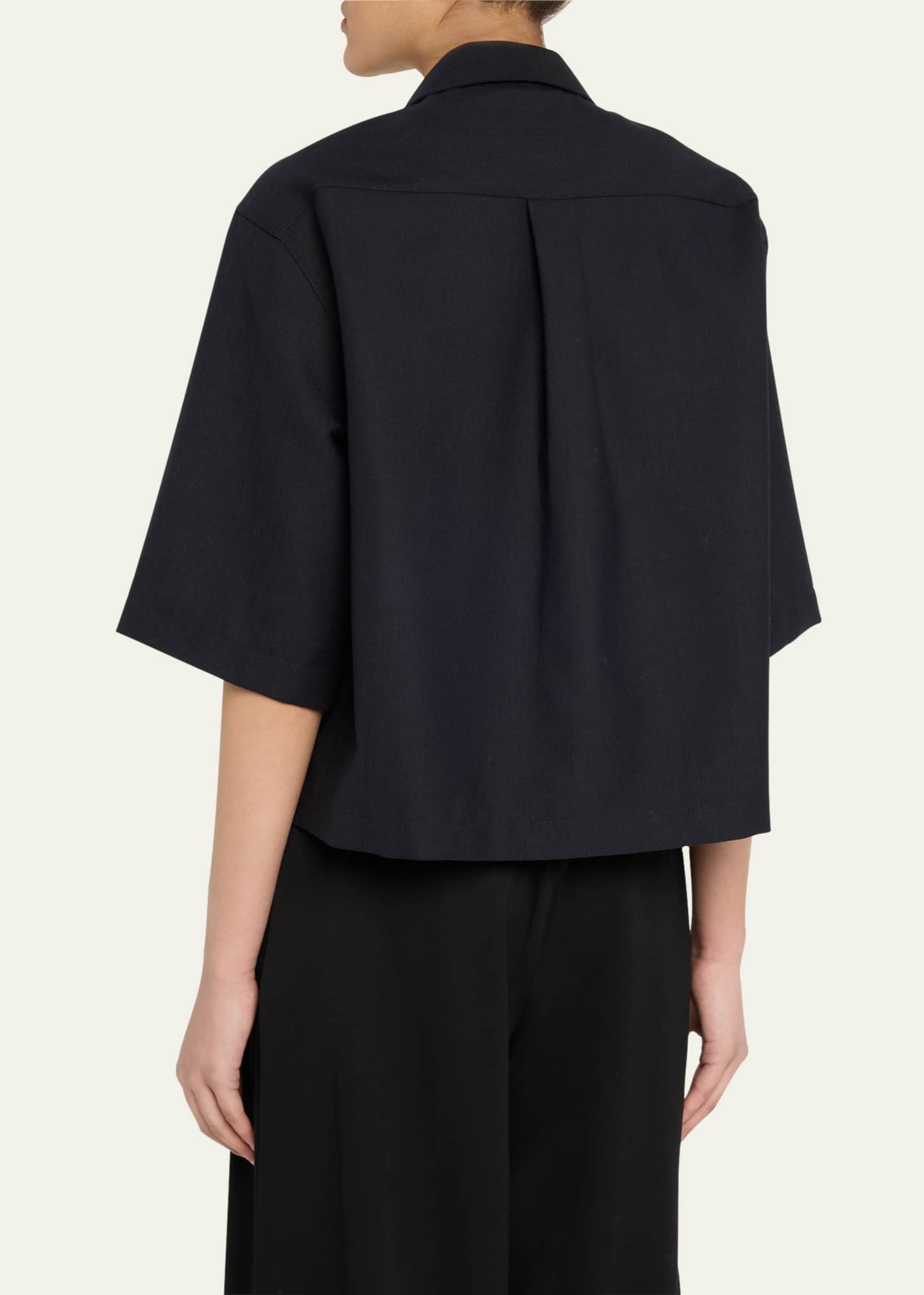 Studio Nicholson Zip Through Wool Shirt Image 3 of 5