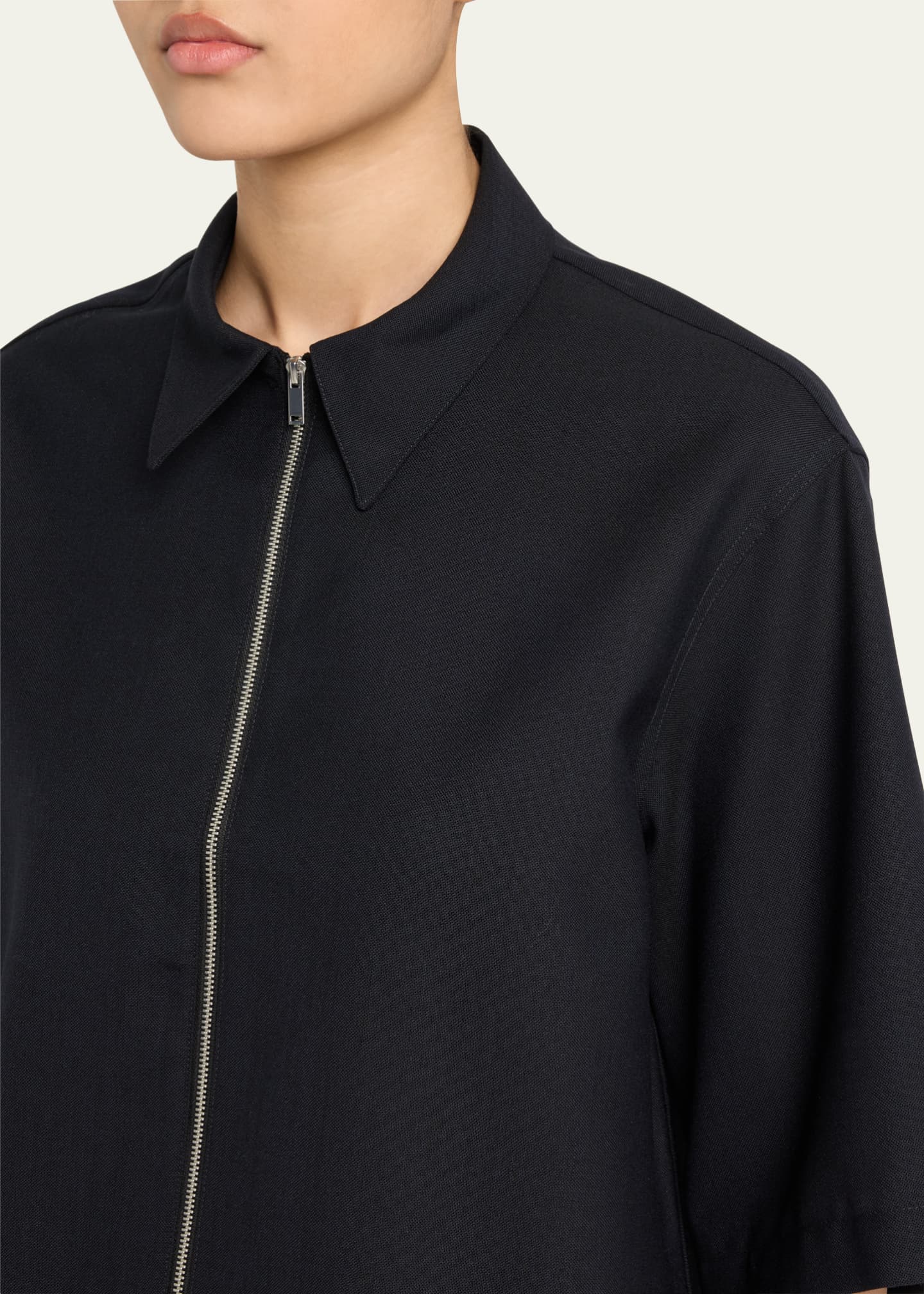 Studio Nicholson Zip Through Wool Shirt Image 5 of 5