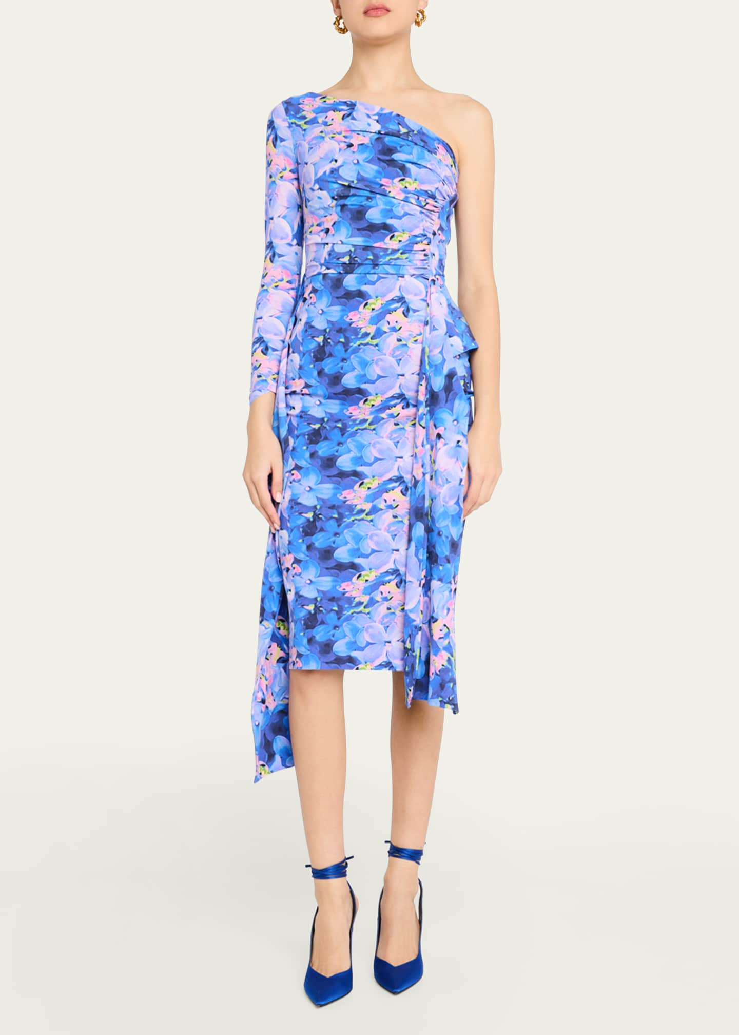 Chiara Boni La Petite Robe Visa Draped One-Shoulder Dress Image 4 of 5