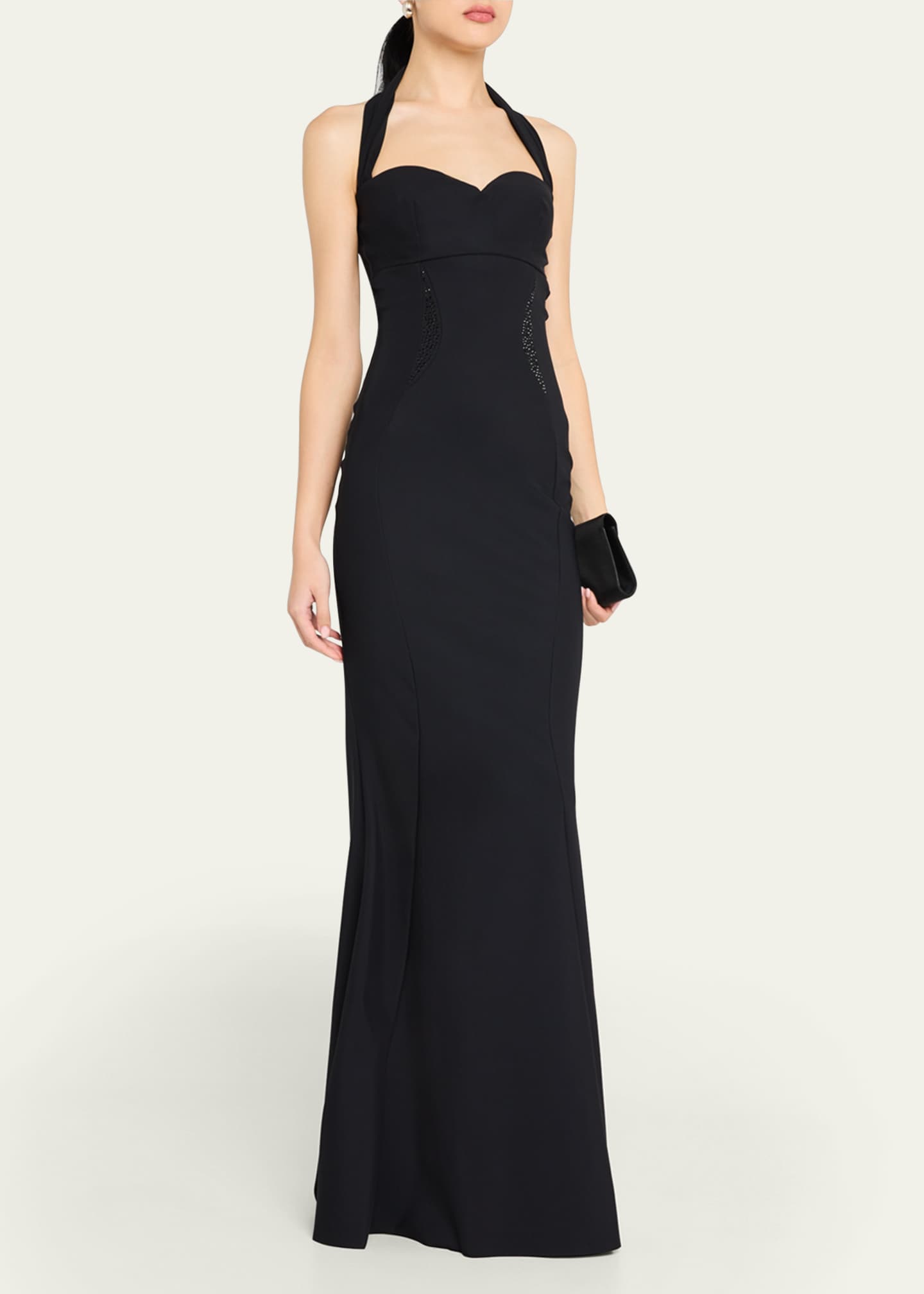 Chiara Boni La Petite Robe Aryas Rhinestone-Embellished Sweetheart Gown Image 2 of 5