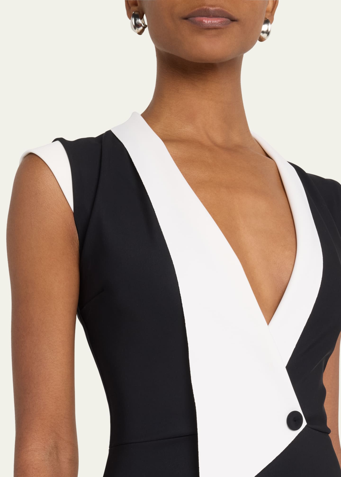 Chiara Boni La Petite Robe Sorai Deep V-Neck Sheath Dress Image 5 of 5