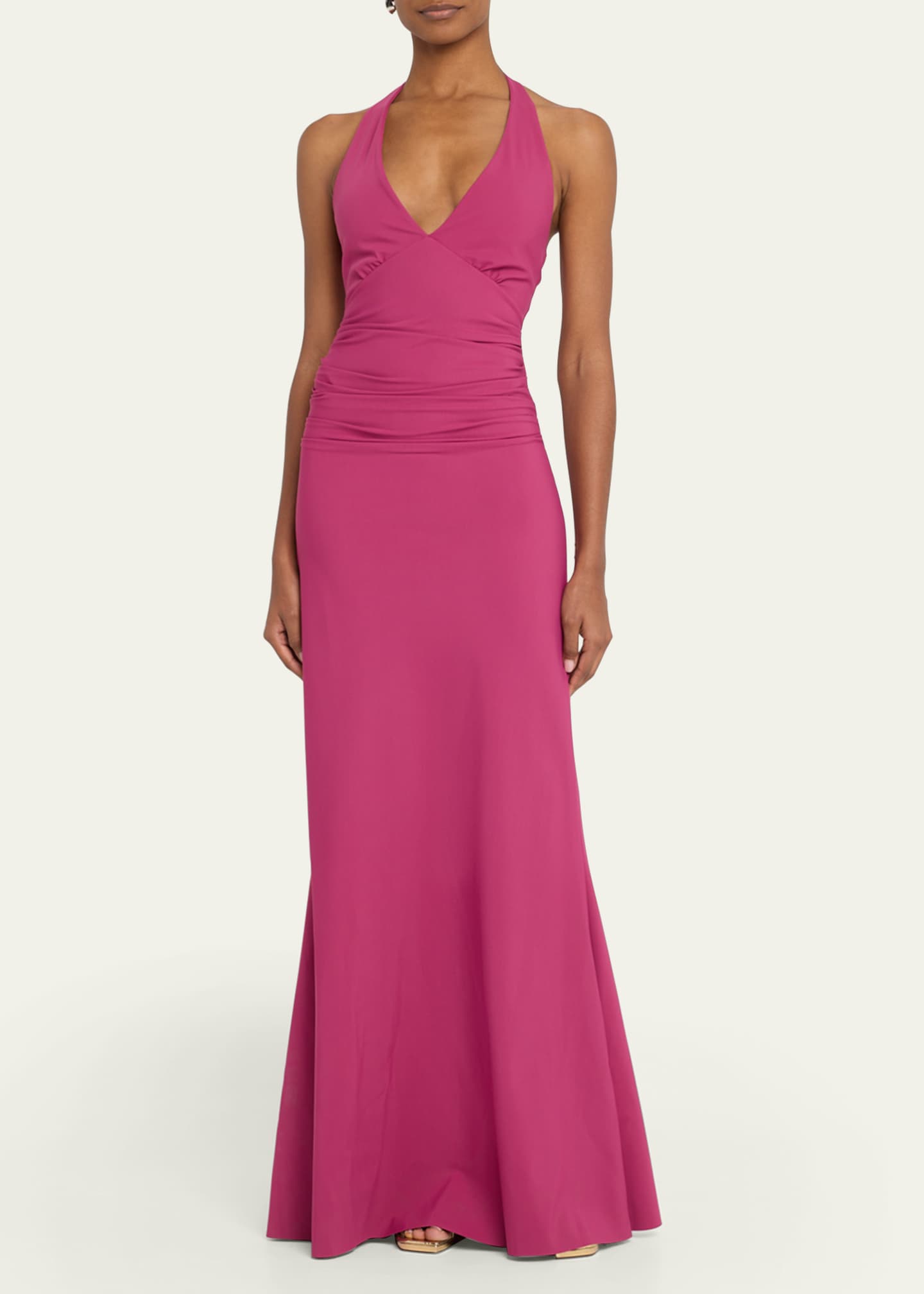 Halter Stretch-Jersey Gown - Thumbnail 2