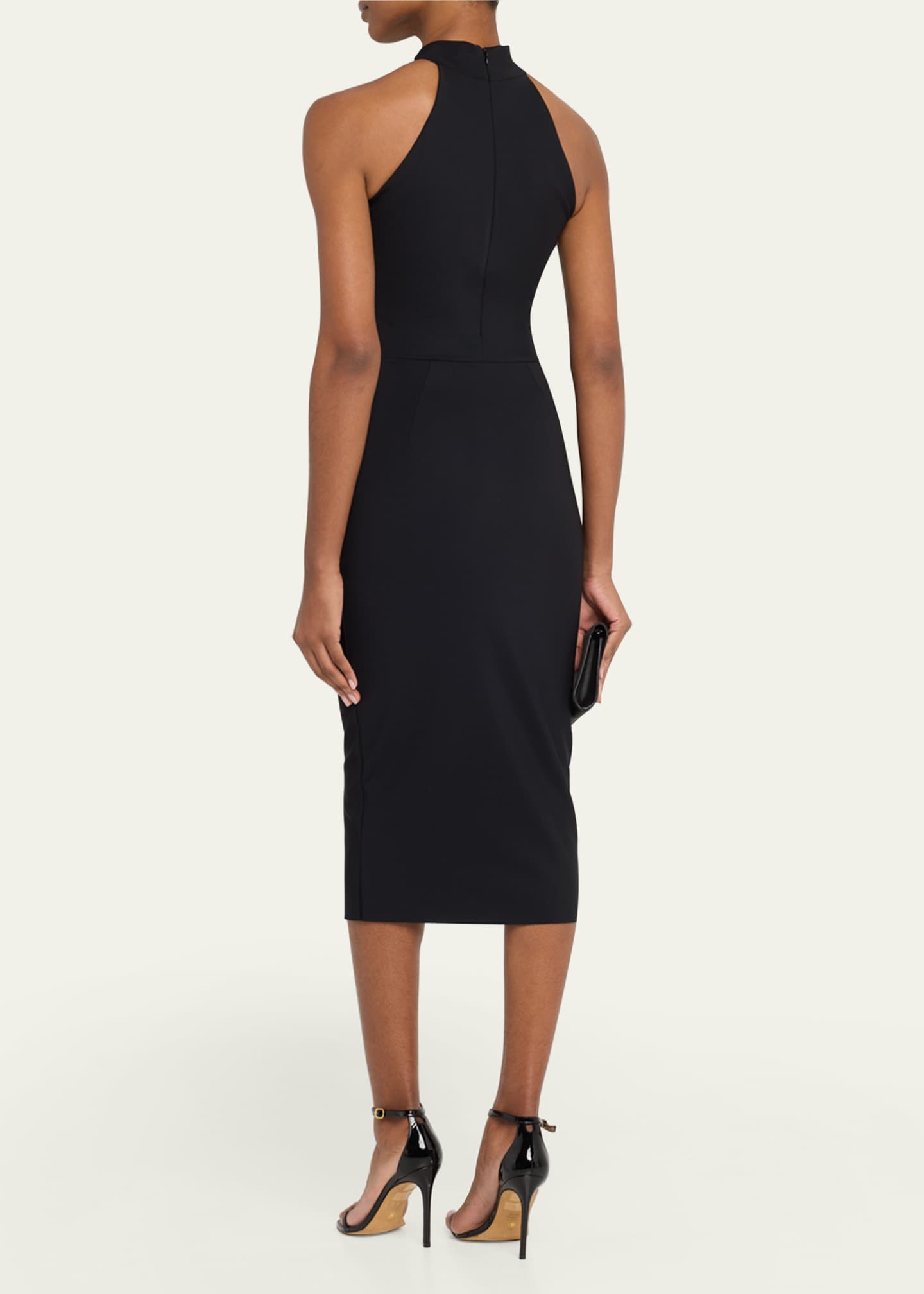 Chiara Boni La Petite Robe Kety Mock-Neck Midi Sheath Dress Image 3 of 5
