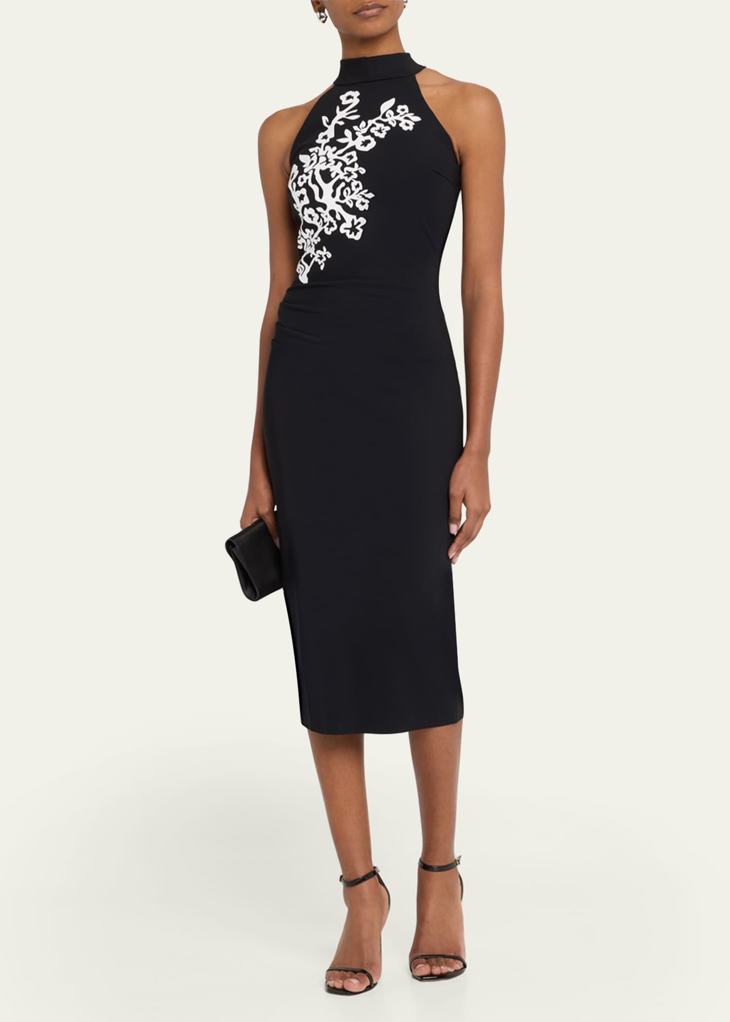 Chiara Boni La Petite Robe Kety Mock-Neck Midi Sheath Dress Image 4 of 5