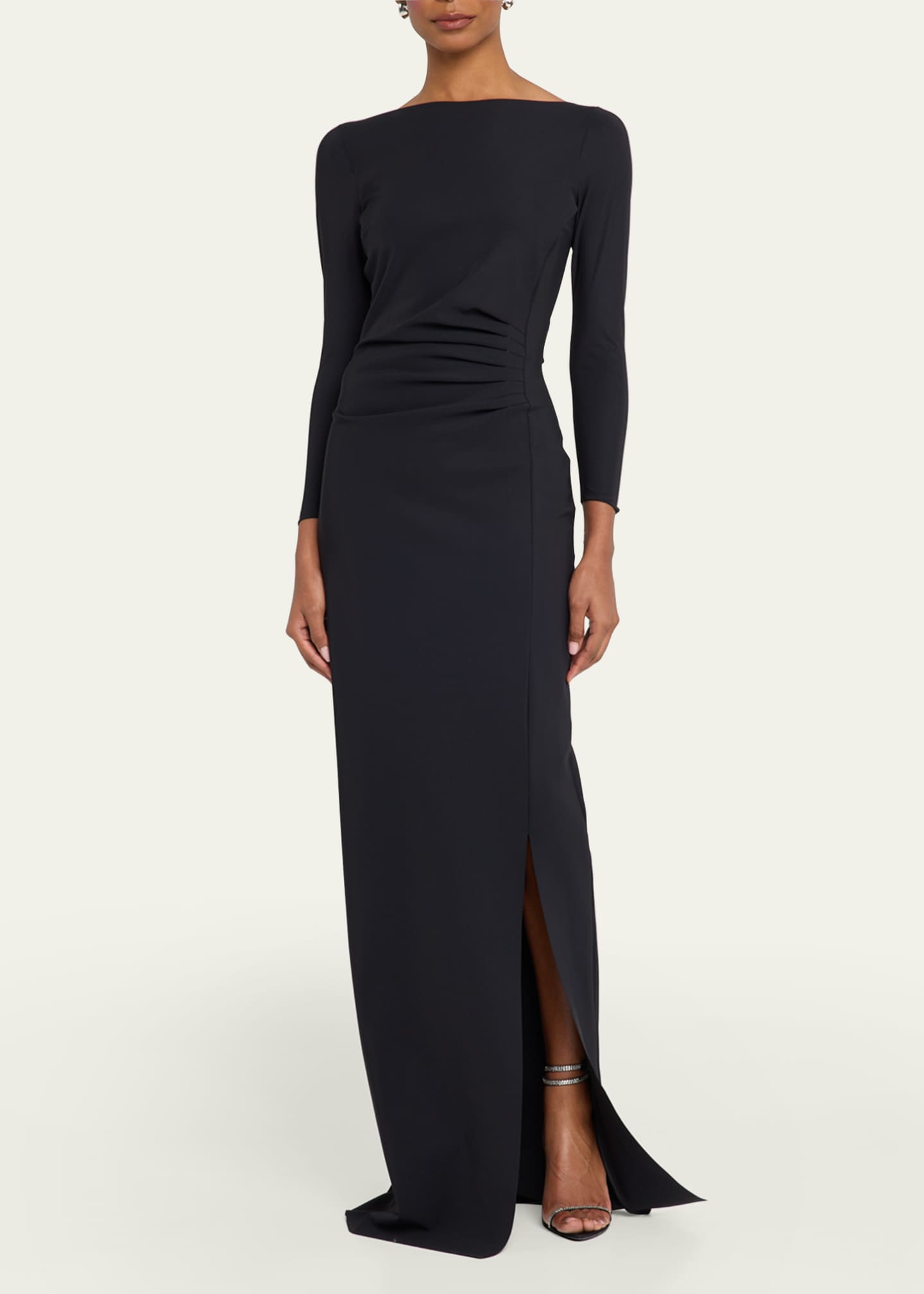 Chiara Boni La Petite Robe Brestina Bateau-Neck Bow Column Gown Image 2 of 5