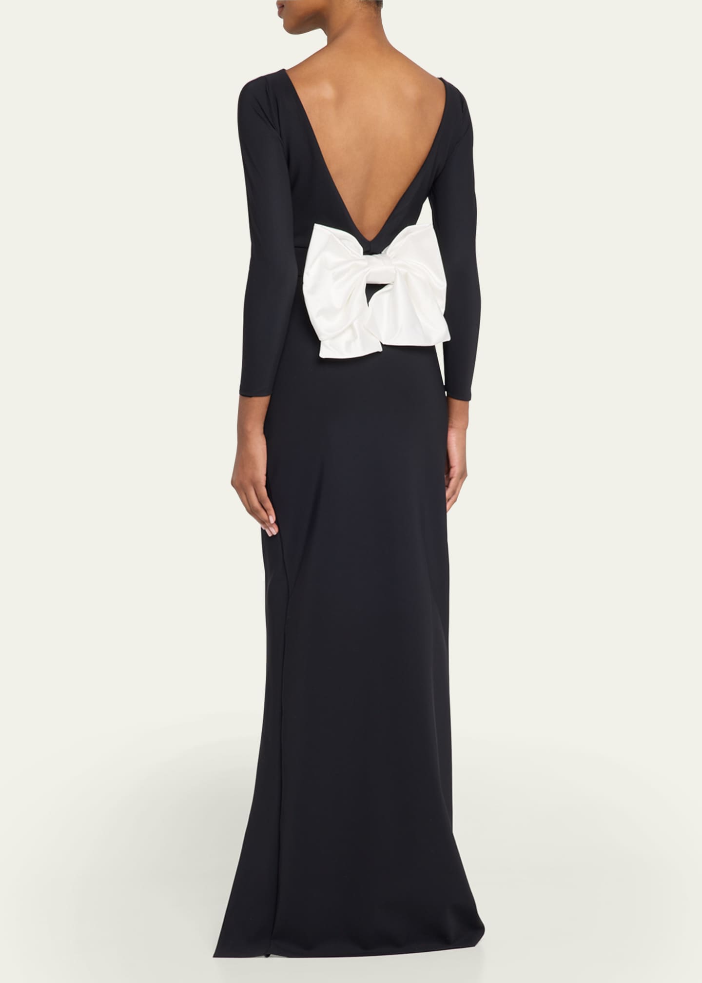Chiara Boni La Petite Robe Brestina Bateau-Neck Bow Column Gown Image 3 of 5