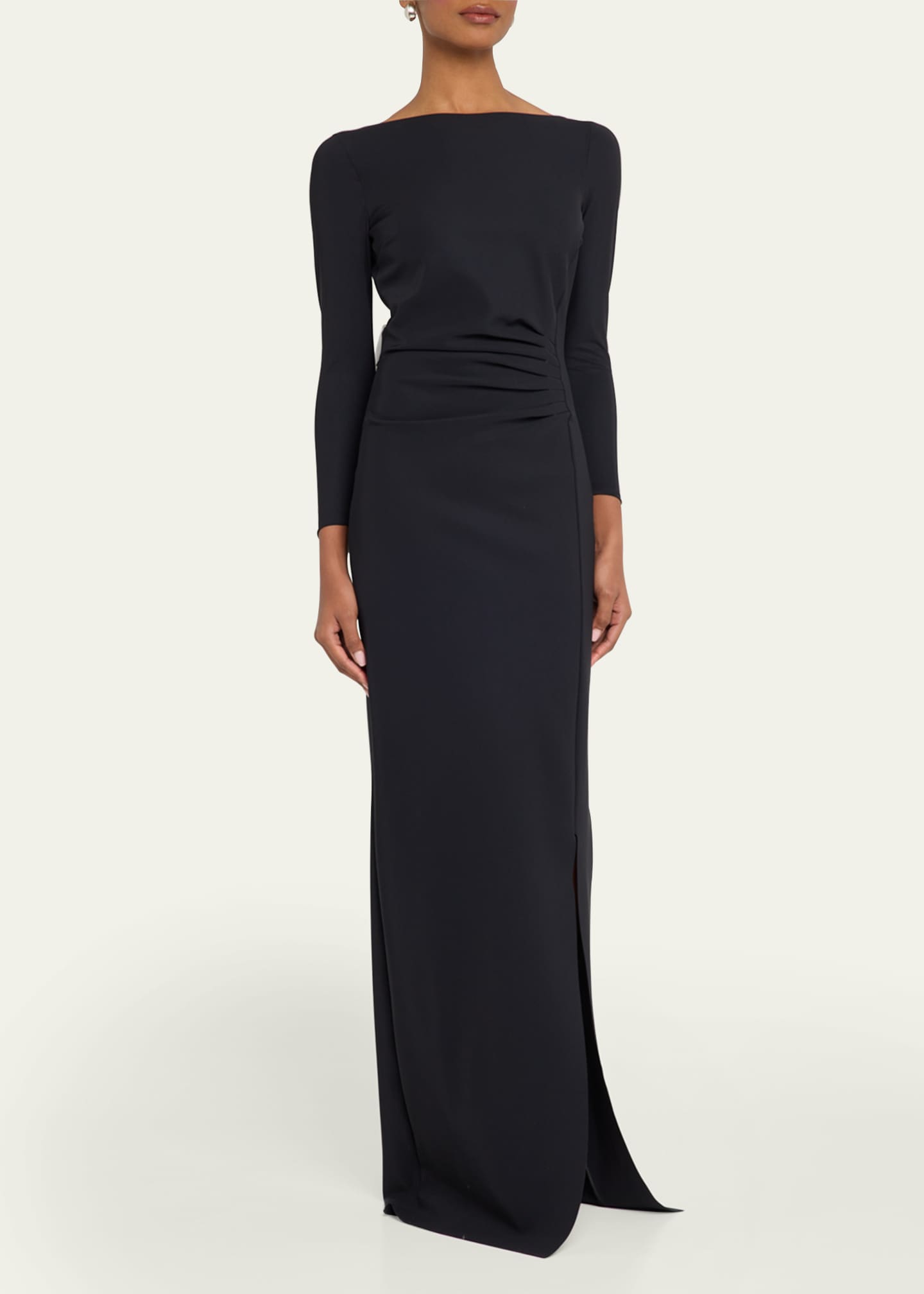 Chiara Boni La Petite Robe Brestina Bateau-Neck Bow Column Gown Image 4 of 5