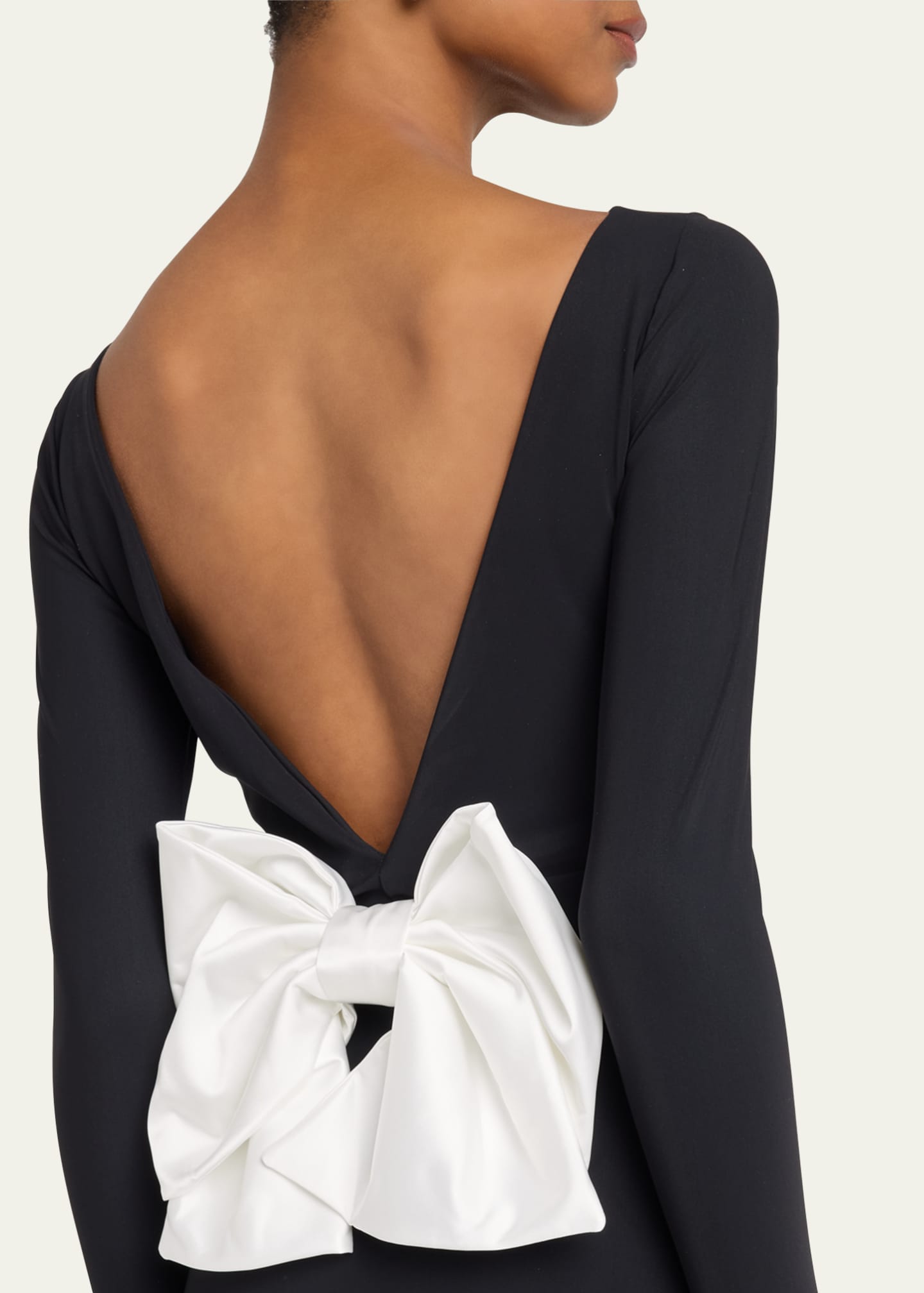 Chiara Boni La Petite Robe Brestina Bateau-Neck Bow Column Gown Image 5 of 5