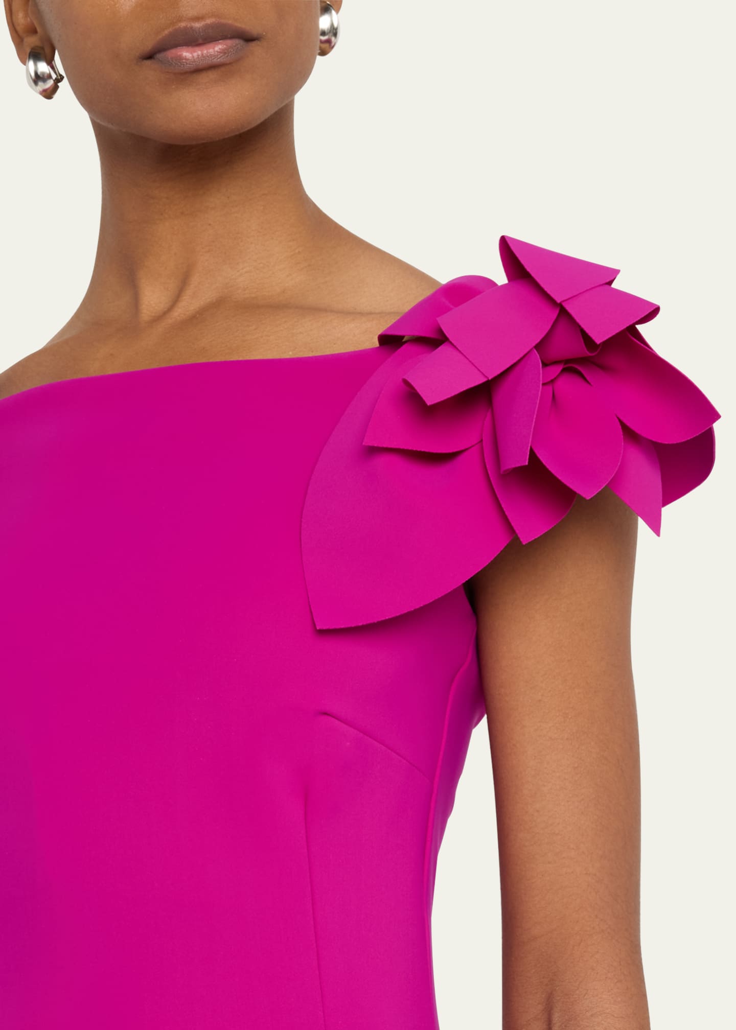 Chiara Boni La Petite Robe Gosiana Off-Shoulder Ruffle Midi Sheath Dress Image 5 of 5