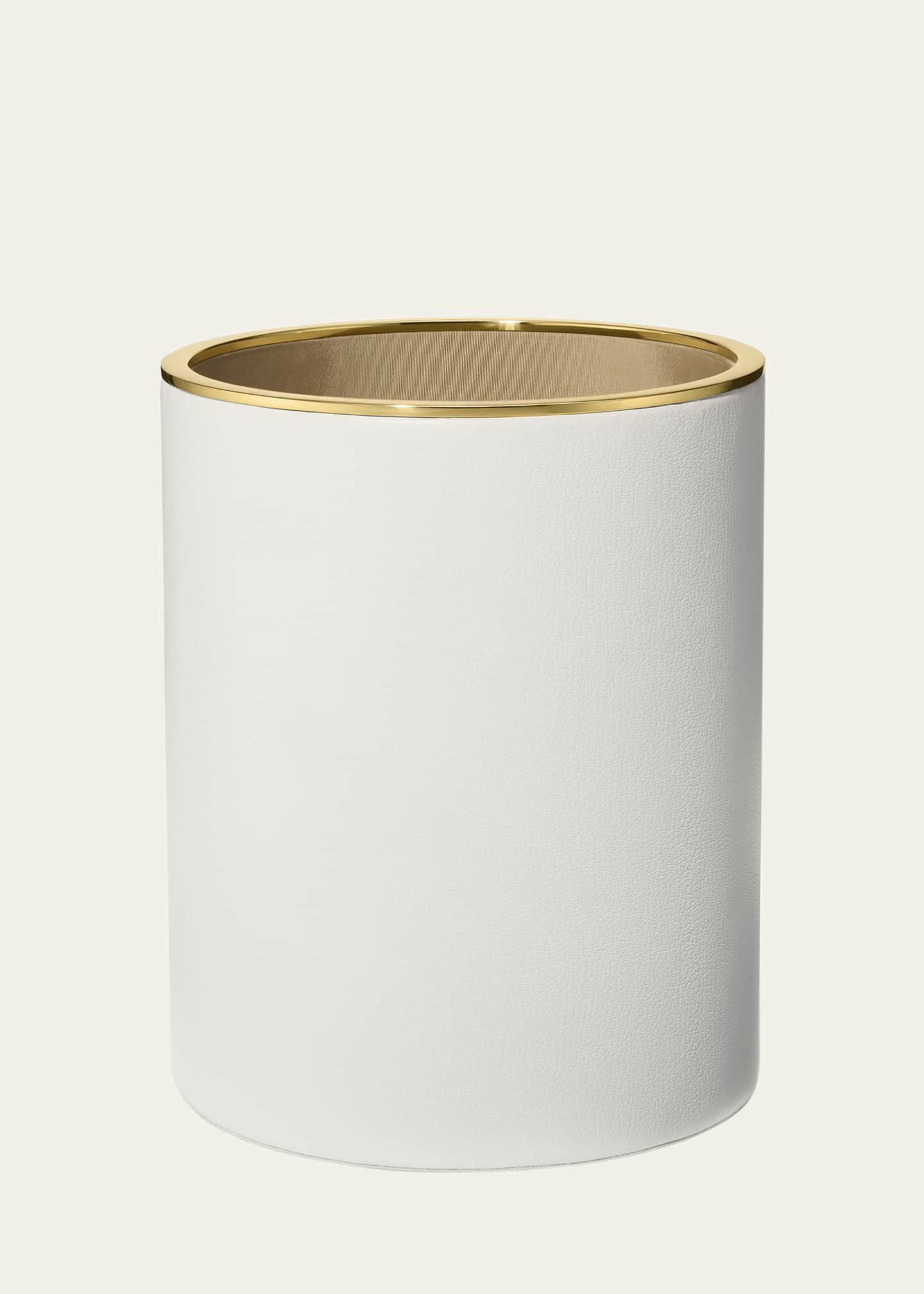 AERIN Piero Leather Wastebasket