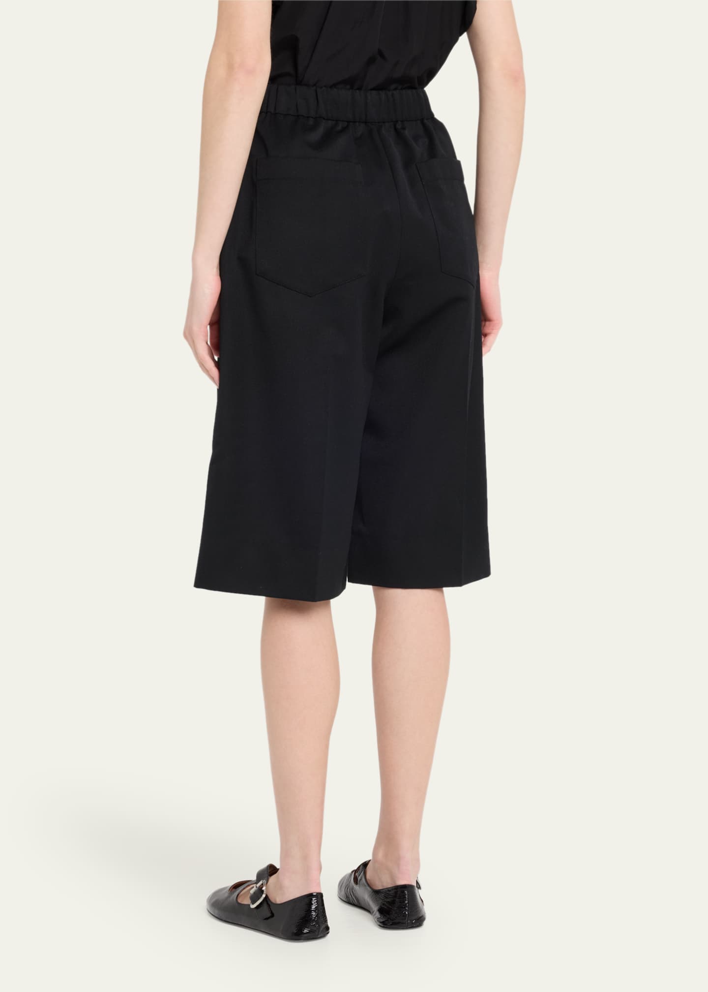 Simone Rocha Wide Leg Elasticated Long Wool Shorts Image 3 of 5