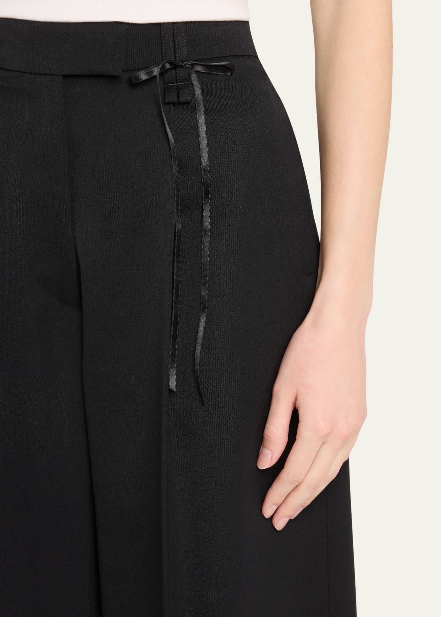 Simone Rocha Pleated Wide Leg Puddle Wool Trousers Image 5 of 5