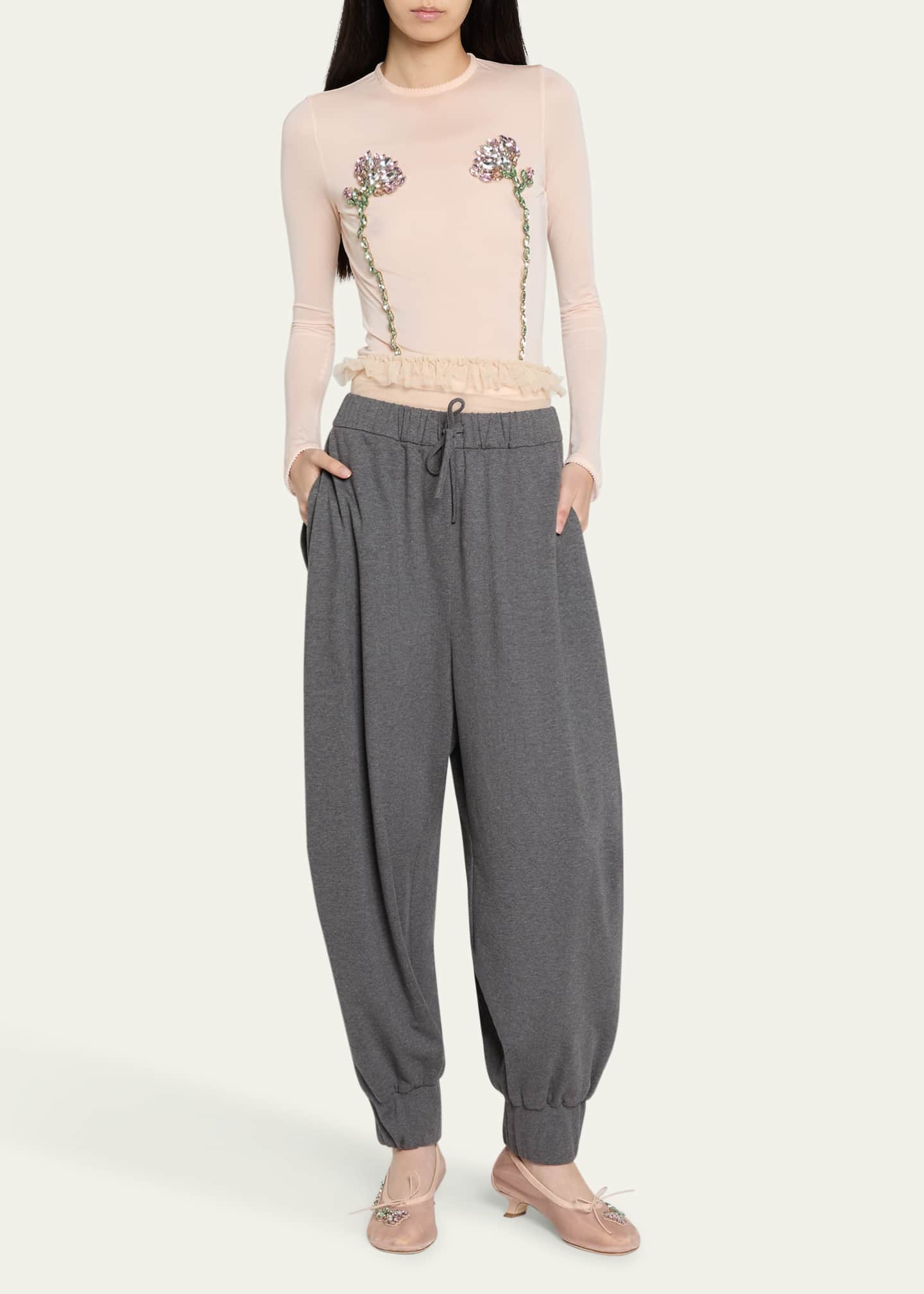 Simone Rocha Exposed Frilly Brief Drawstring Joggers Image 2 of 5