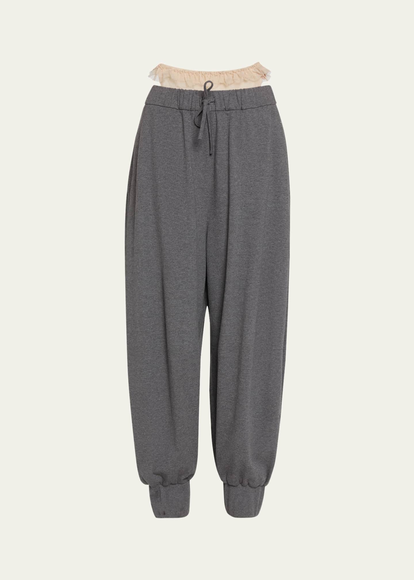 Simone Rocha Exposed Frilly Brief Drawstring Joggers Image 1 of 5