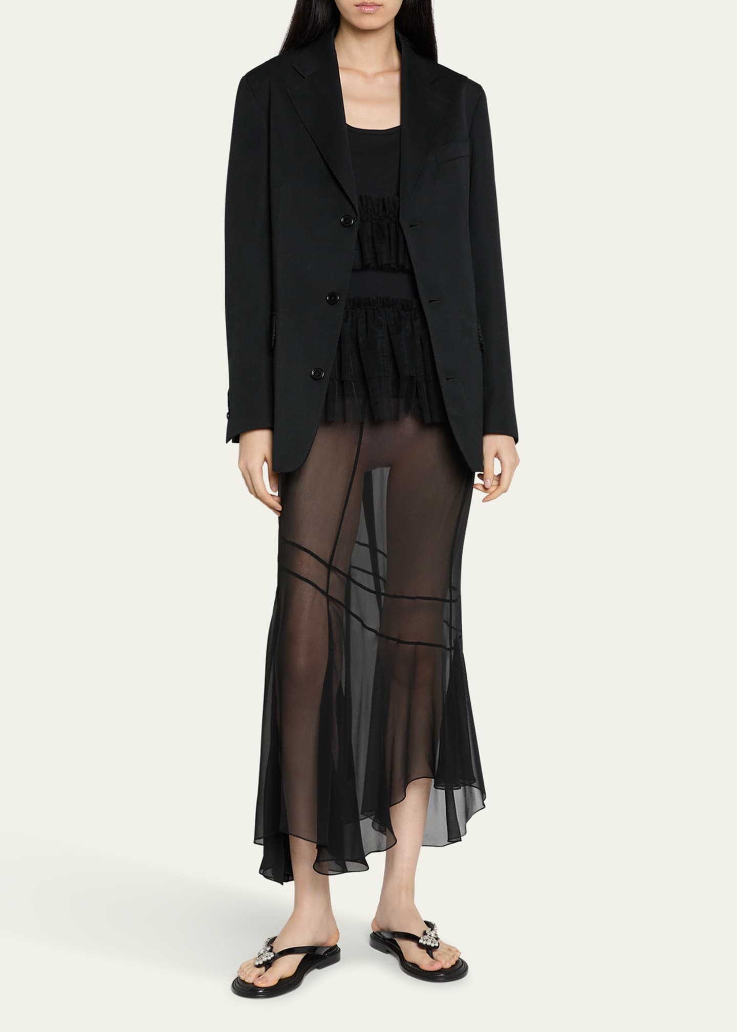 Simone Rocha Back Cut Out Bow Wool Blazer Image 2 of 5
