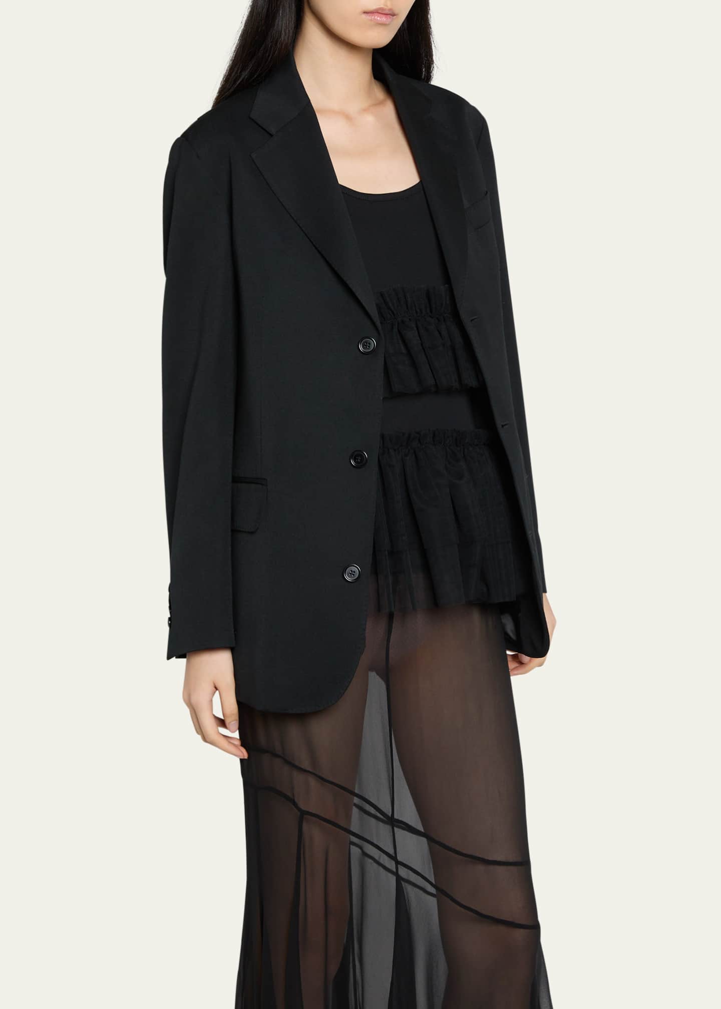 Simone Rocha Back Cut Out Bow Wool Blazer Image 4 of 5