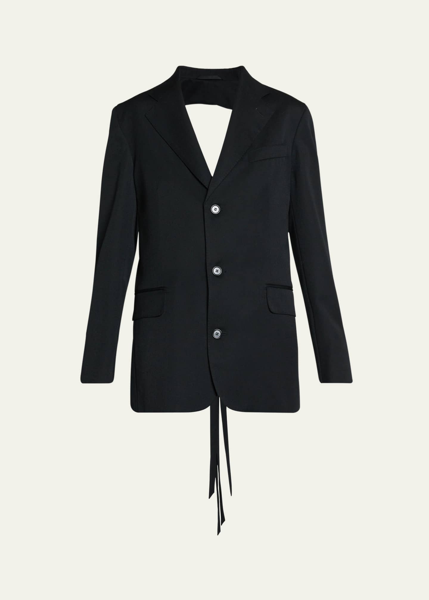 Simone Rocha Back Cut Out Bow Wool Blazer Image 1 of 5