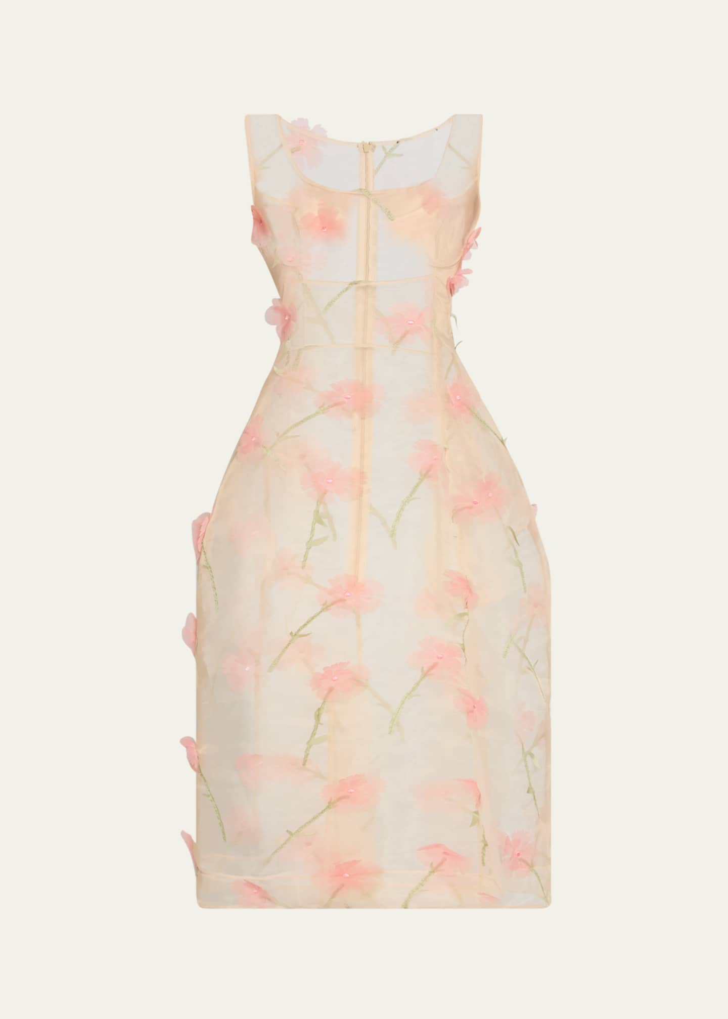 Simone Rocha Balconette Bust Sheer Midi Dress Image 1 of 5