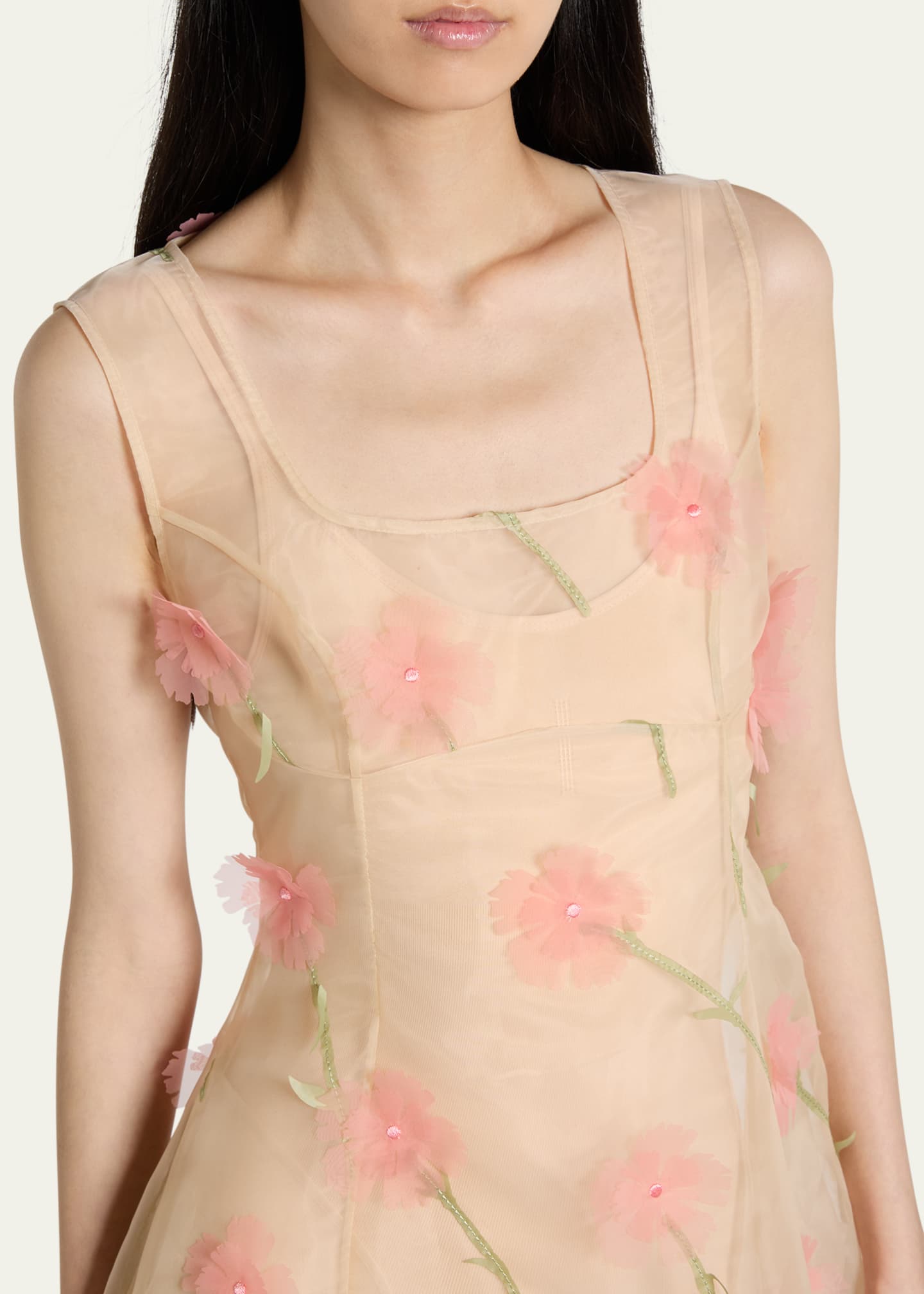 Simone Rocha Balconette Bust Sheer Midi Dress Image 5 of 5
