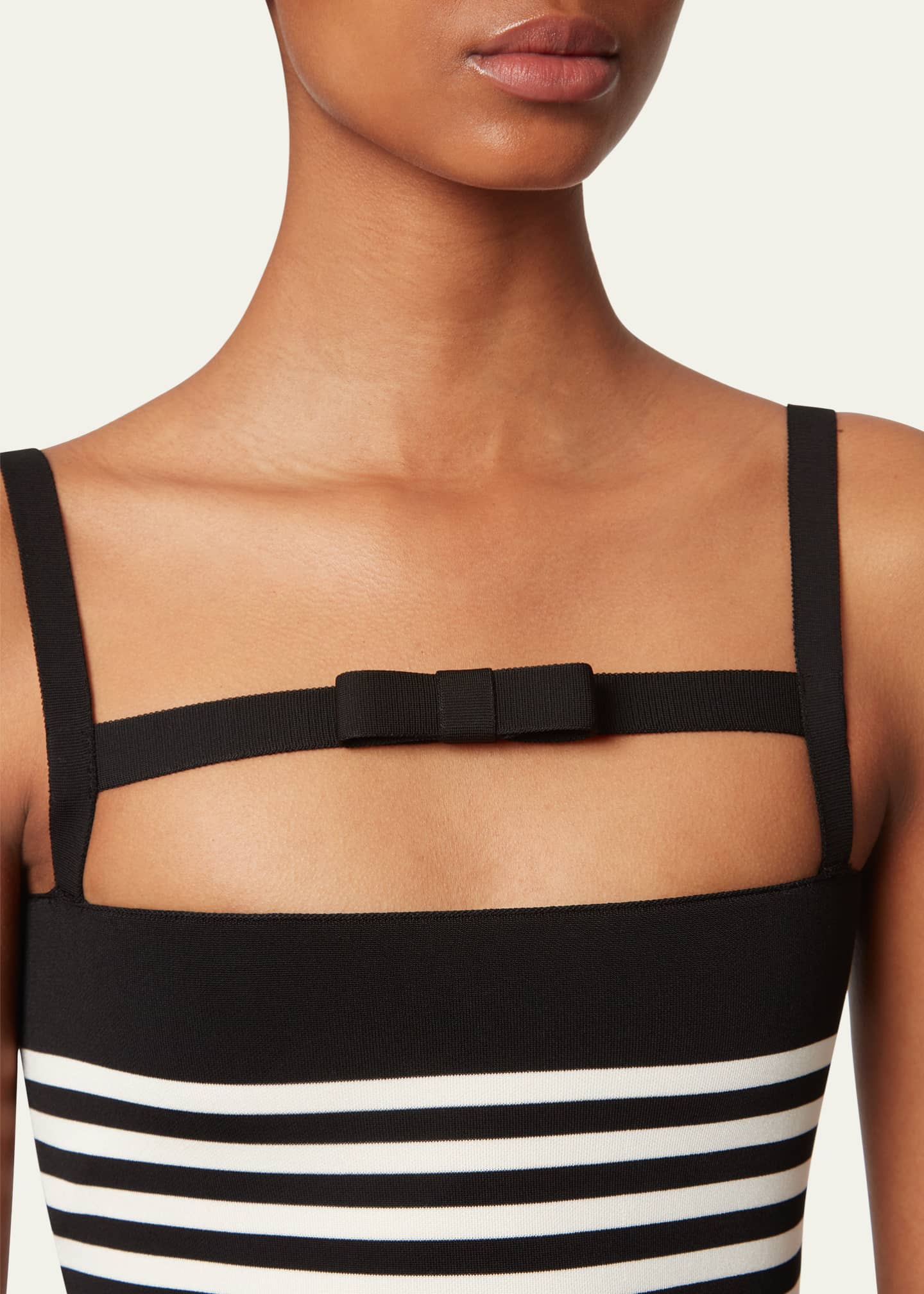 Nina Ricci Stripe Knit Cutout Bow Mini Dress Image 5 of 5
