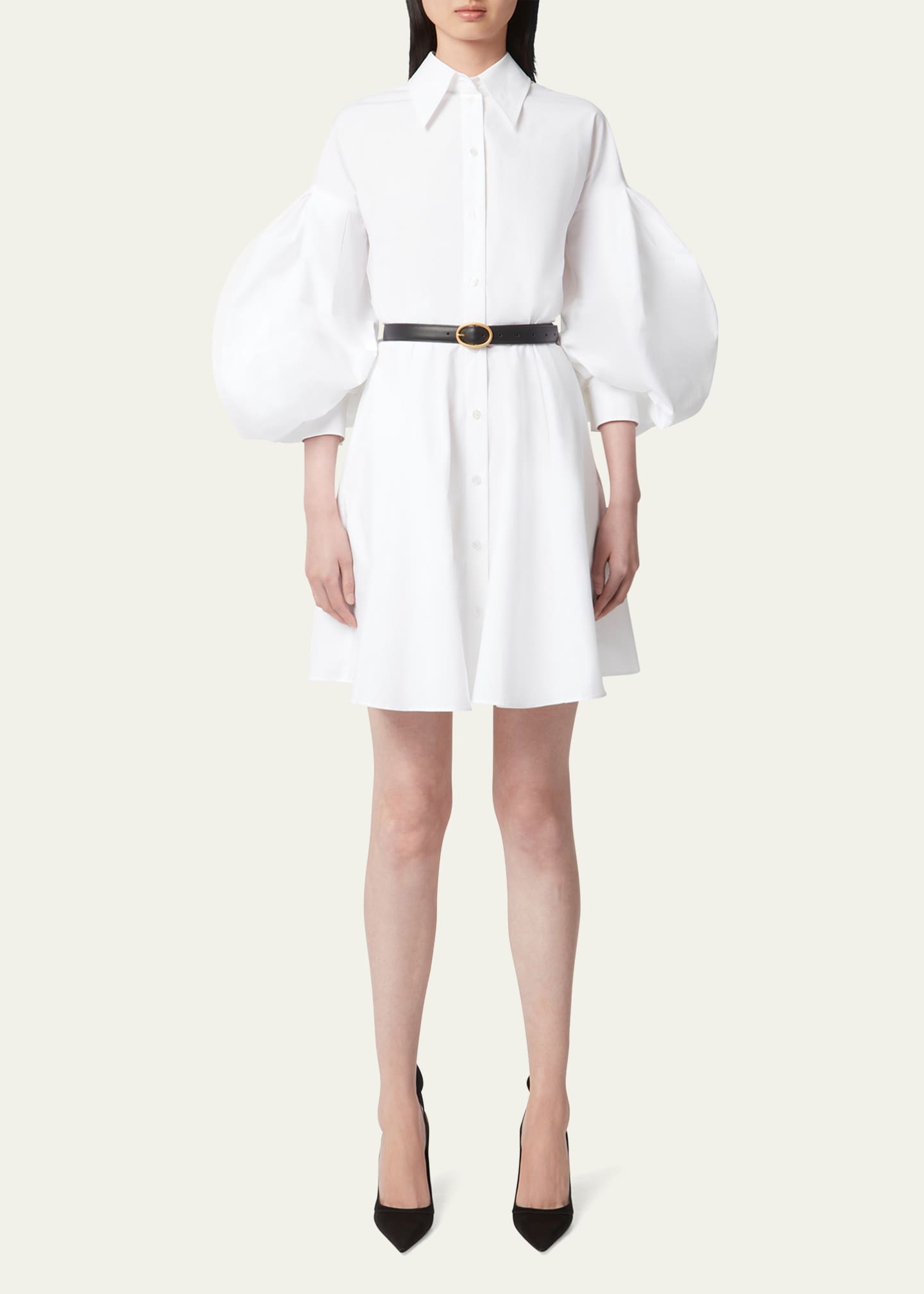 Nina Ricci Cocoon Sleeve Poplin Mini Dress Image 2 of 5