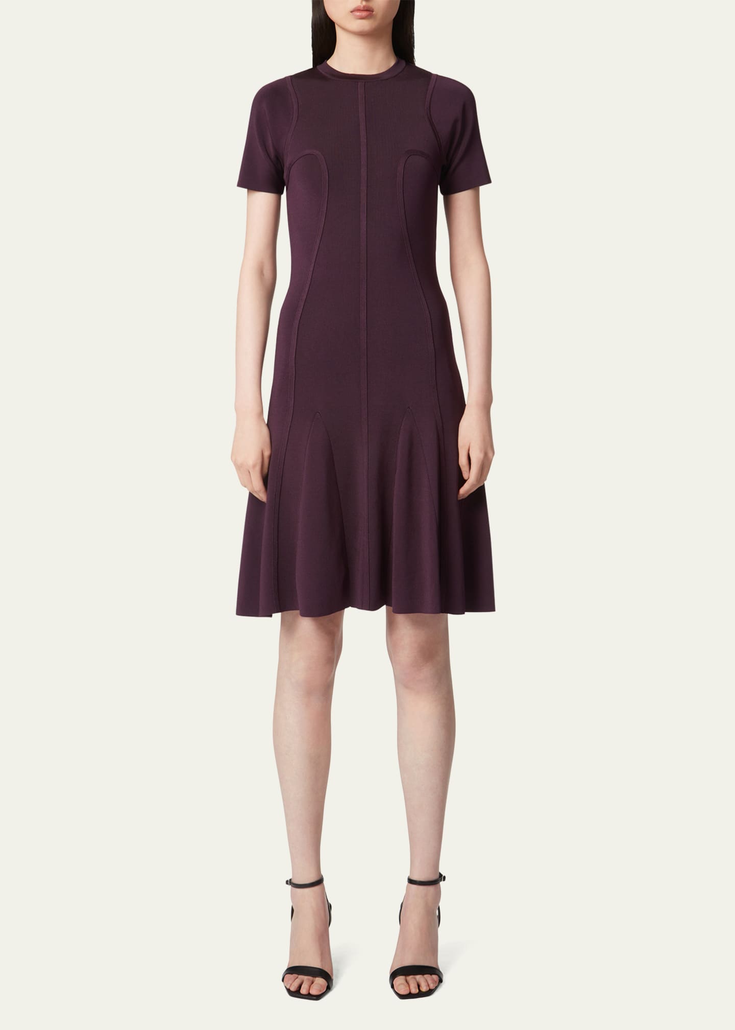 Nina Ricci Corset Round Collar Peplum Mini Dress Image 2 of 5