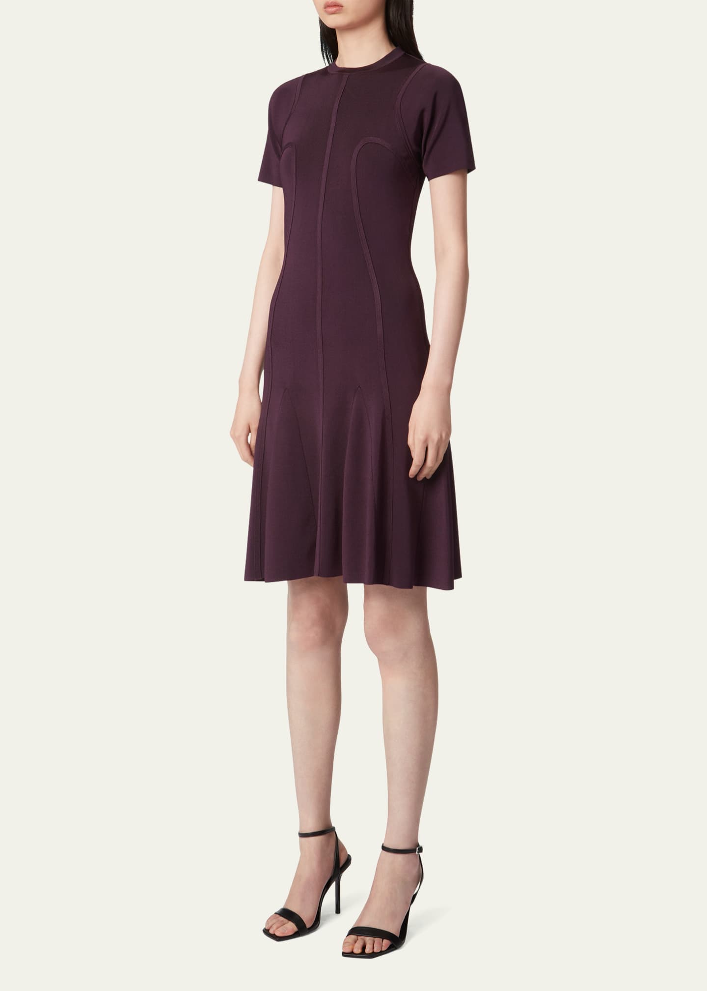 Nina Ricci Corset Round Collar Peplum Mini Dress Image 4 of 5