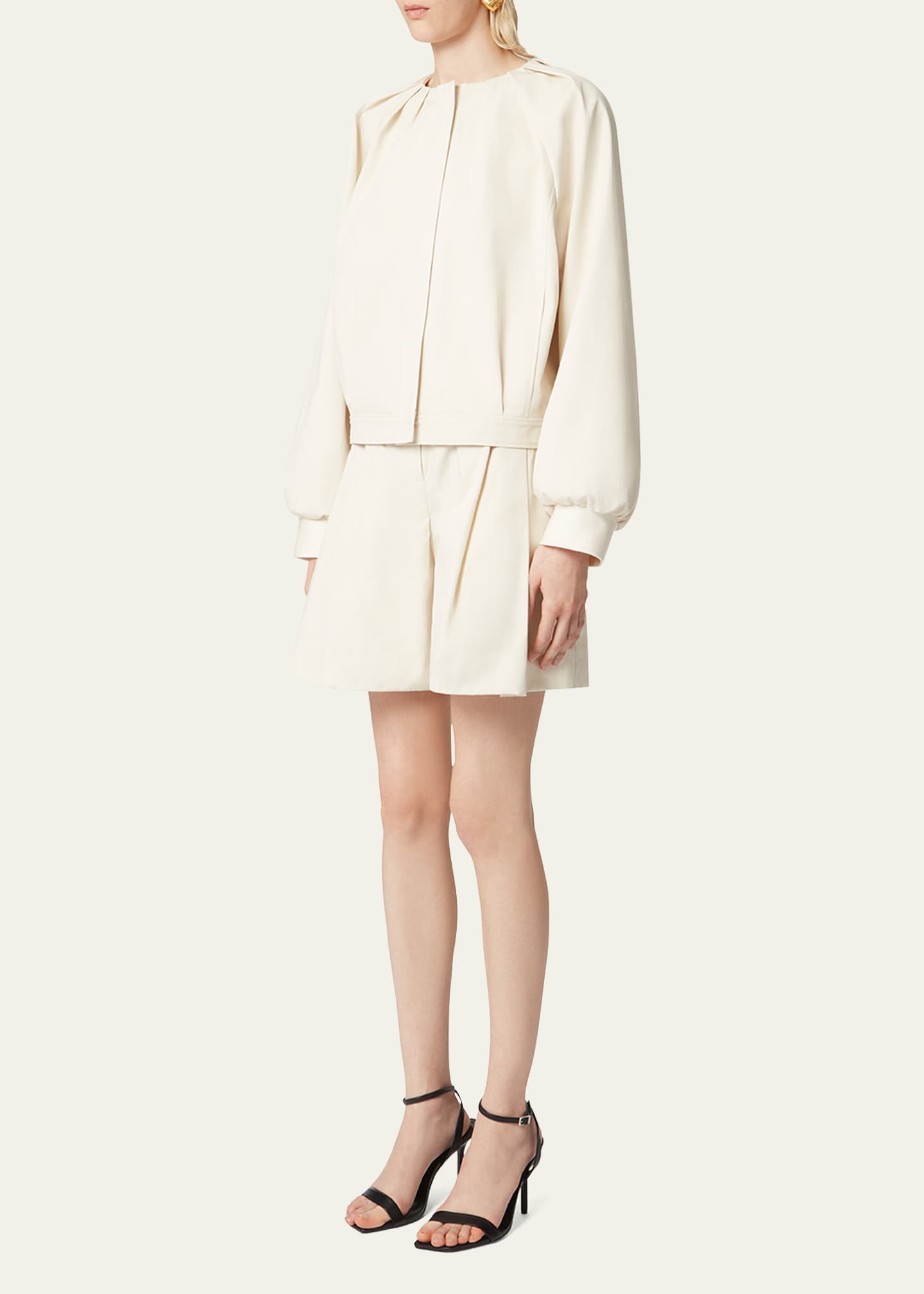 Nina Ricci Cropped Canvas Bomber Jacket Image 4 of 5