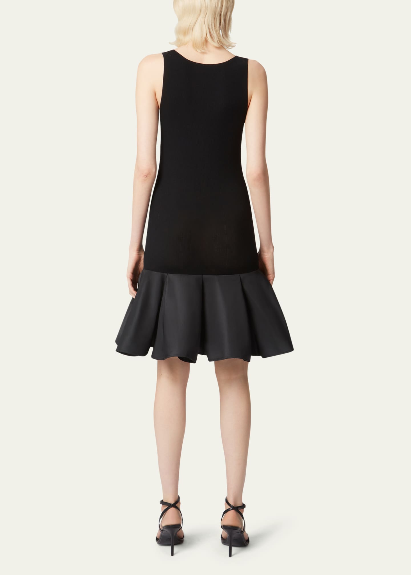 Nina Ricci Taffeta Peplum Knit Dress Image 3 of 5