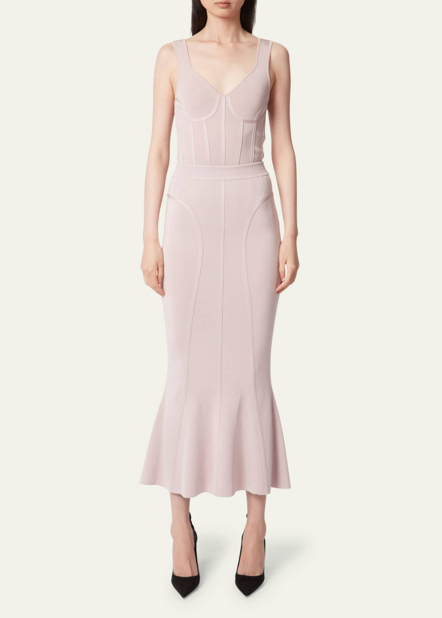 Nina Ricci Sleeveless Corset Knit Tubular Top Image 2 of 5