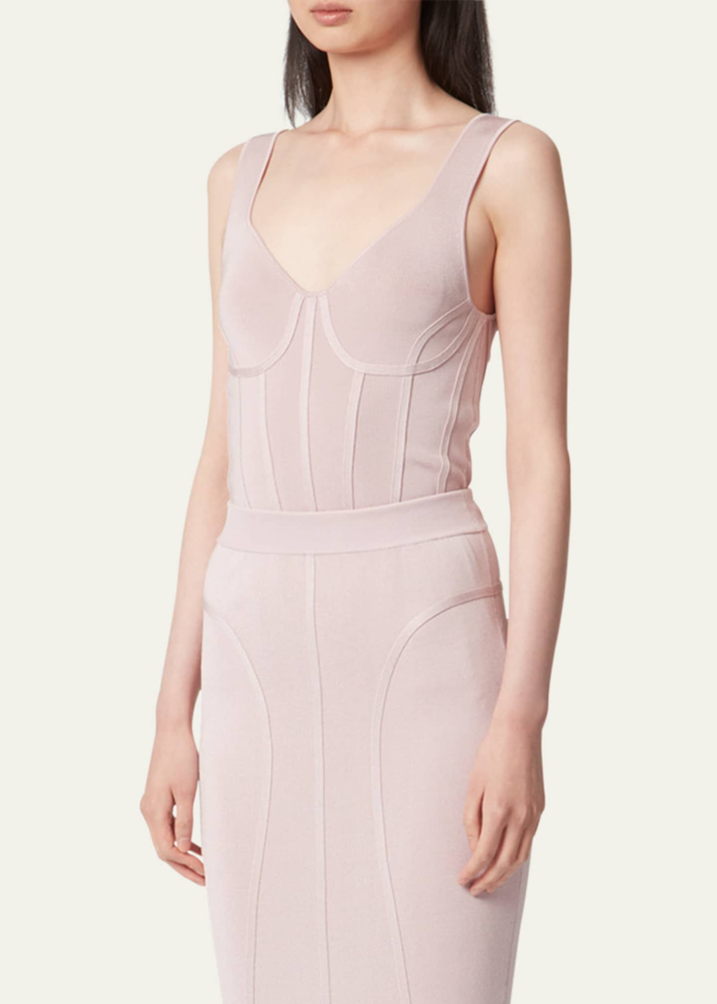 Nina Ricci Sleeveless Corset Knit Tubular Top Image 4 of 5