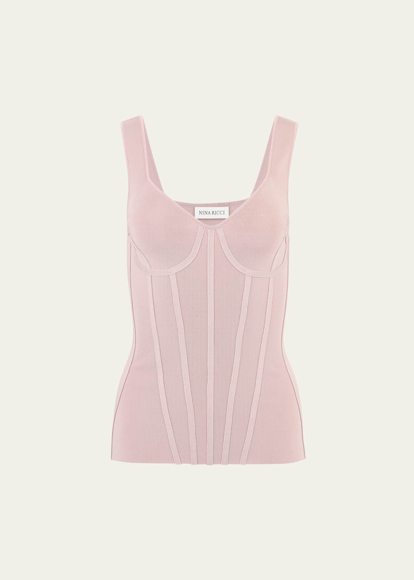 Nina Ricci Sleeveless Corset Knit Tubular Top Image 1 of 5