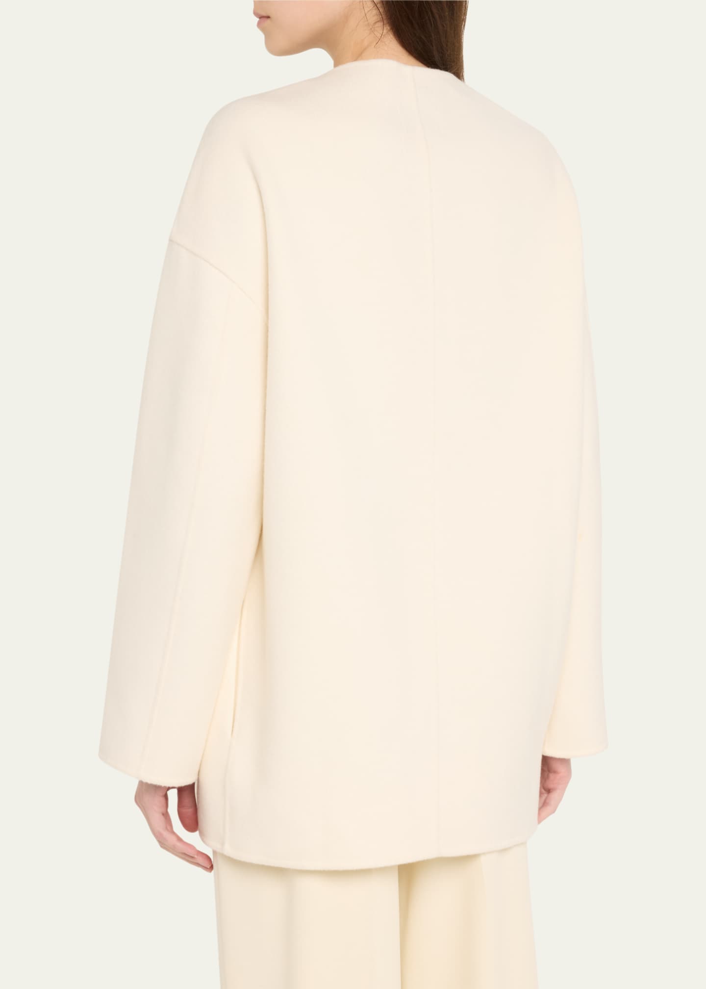 Loulou Studio Gio Short Wool-Cashmere Coat Image 3 of 5