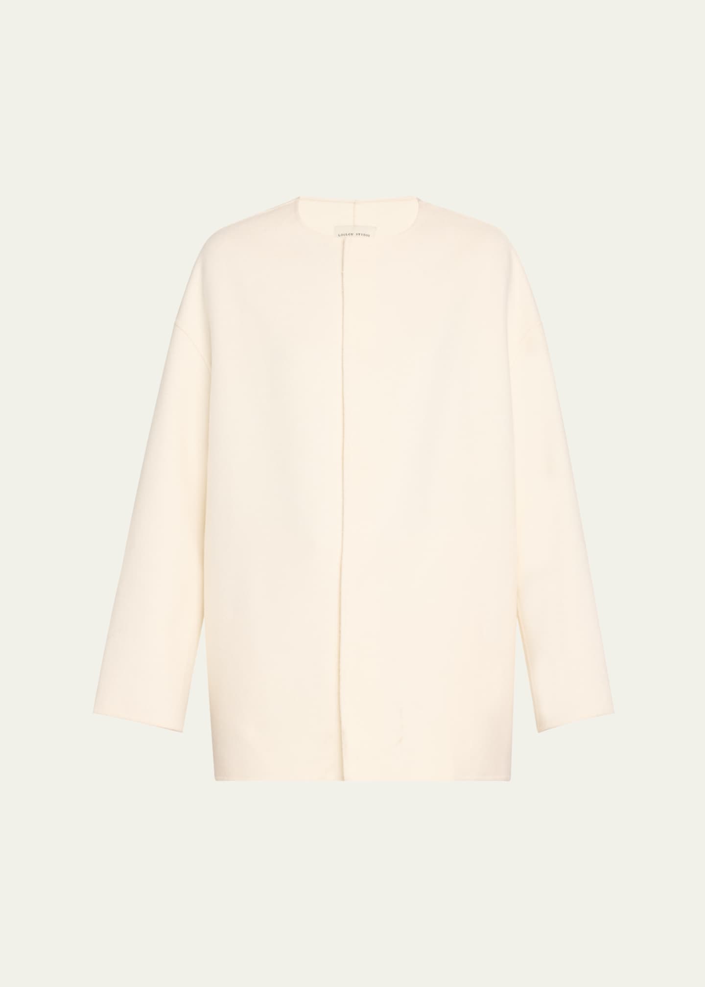 Loulou Studio Gio Short Wool-Cashmere Coat Image 1 of 5