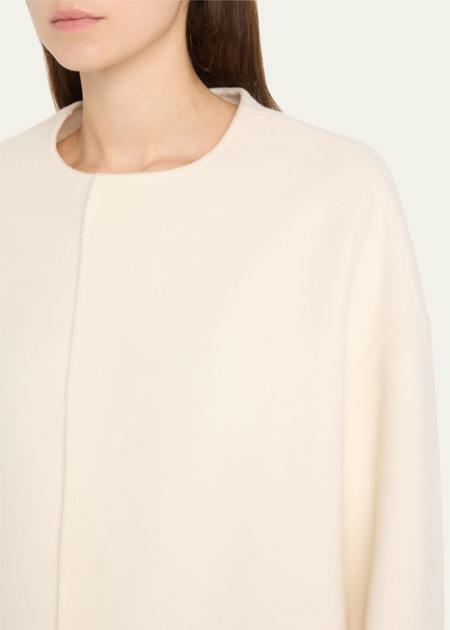 Loulou Studio Gio Short Wool-Cashmere Coat Image 5 of 5