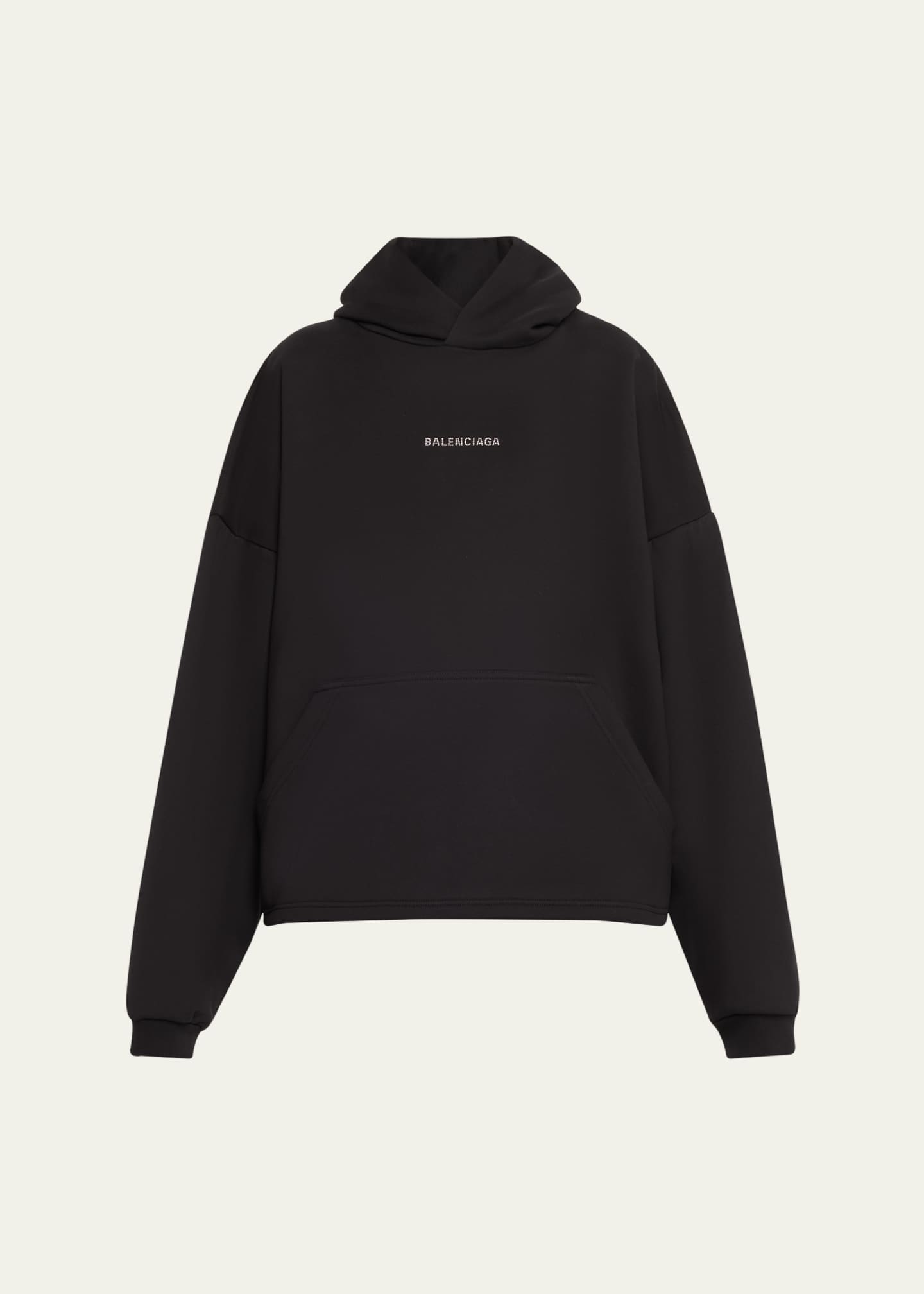 Balenciaga Logo Embellished Cropped Hoodie Image 1 of 5