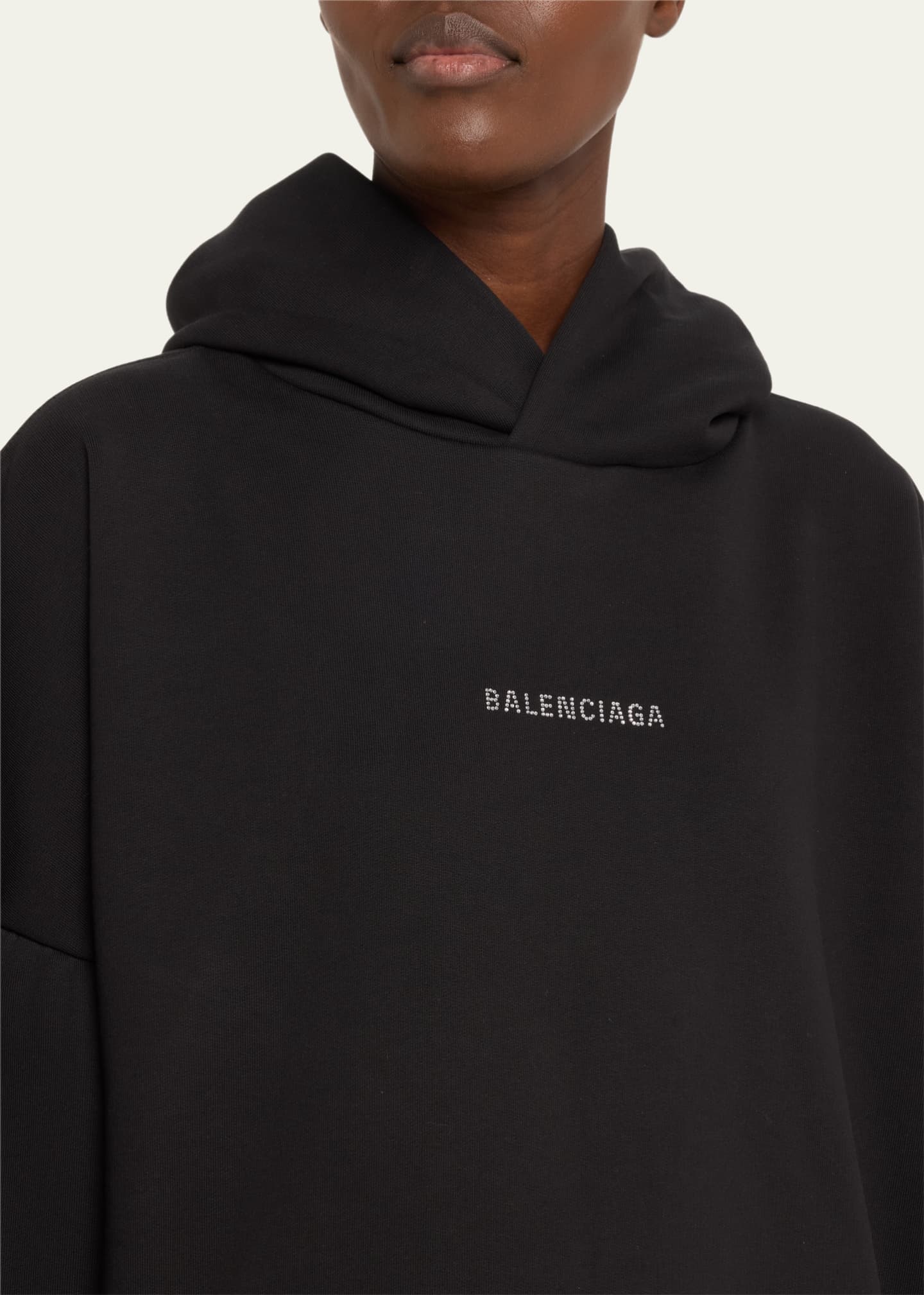 Balenciaga Logo Embellished Cropped Hoodie Image 5 of 5