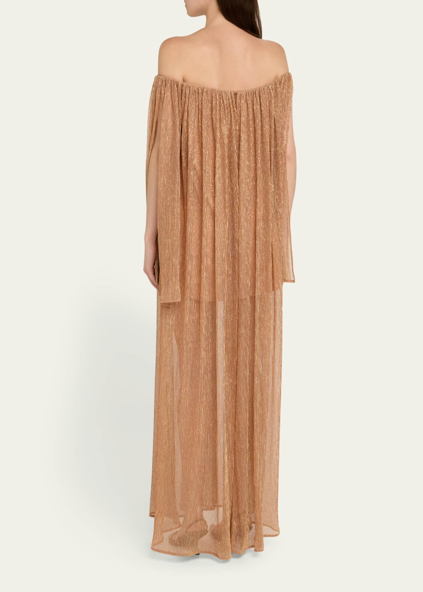 Caroline Constas Corinthia Metallic Off-Shoulder Gown Image 3 of 5