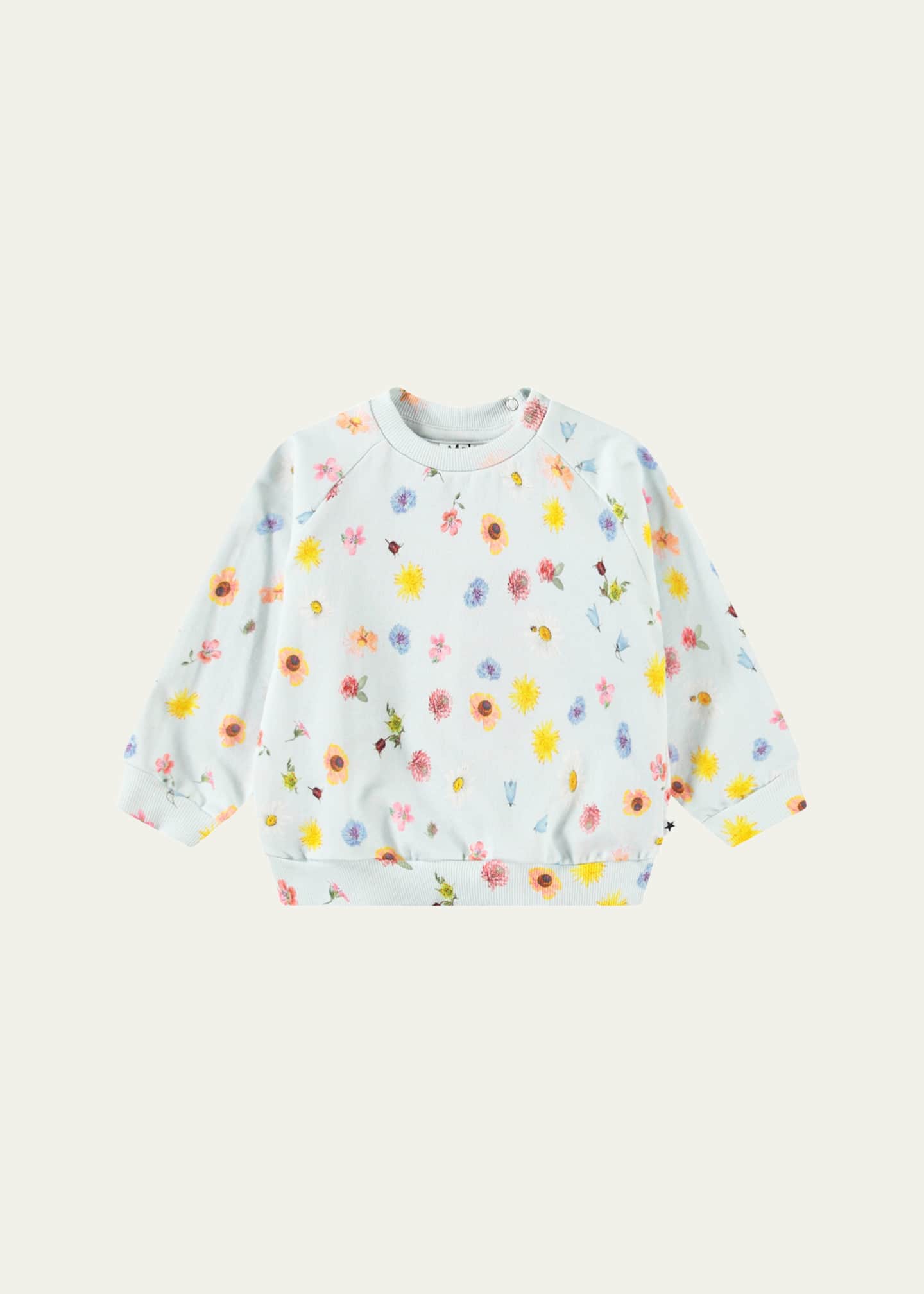 Molo Girl's Disc Floral-Print Sweatshirt, Size 3M-2 Image 1 of 3
