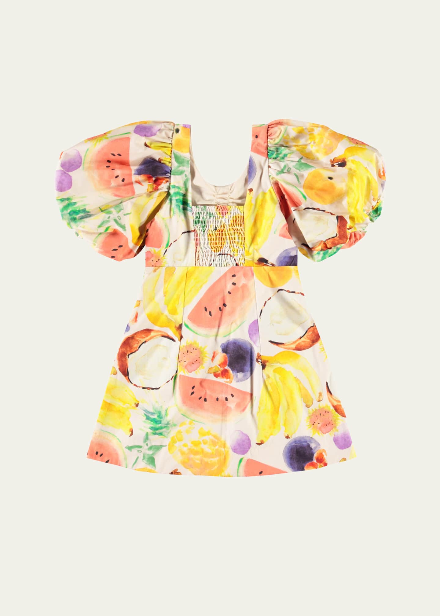 Molo Girl's Cissy Puff Sleeve Dress, Size 3T-6 Image 2 of 3