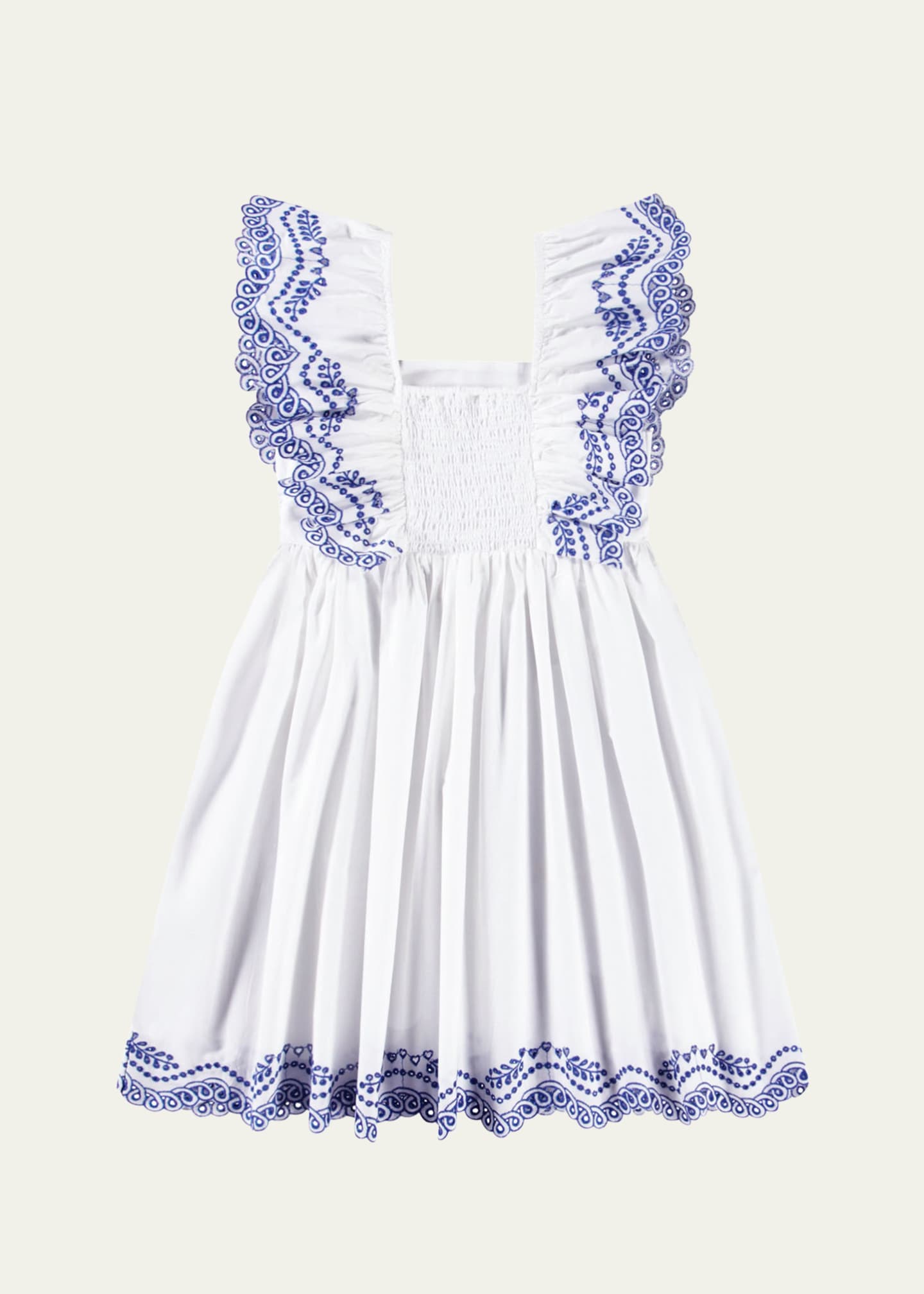 Molo Girl's Clementine Ruffle Embroidered Dress, Size 7-12 Image 2 of 3