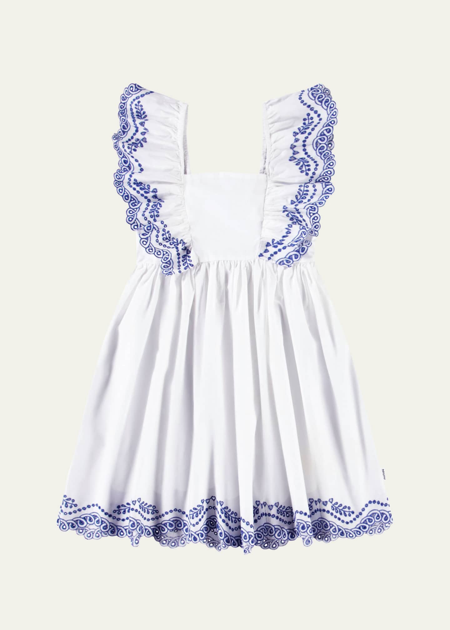 Molo Girl's Clementine Ruffle Embroidered Dress, Size 7-12 Image 1 of 3
