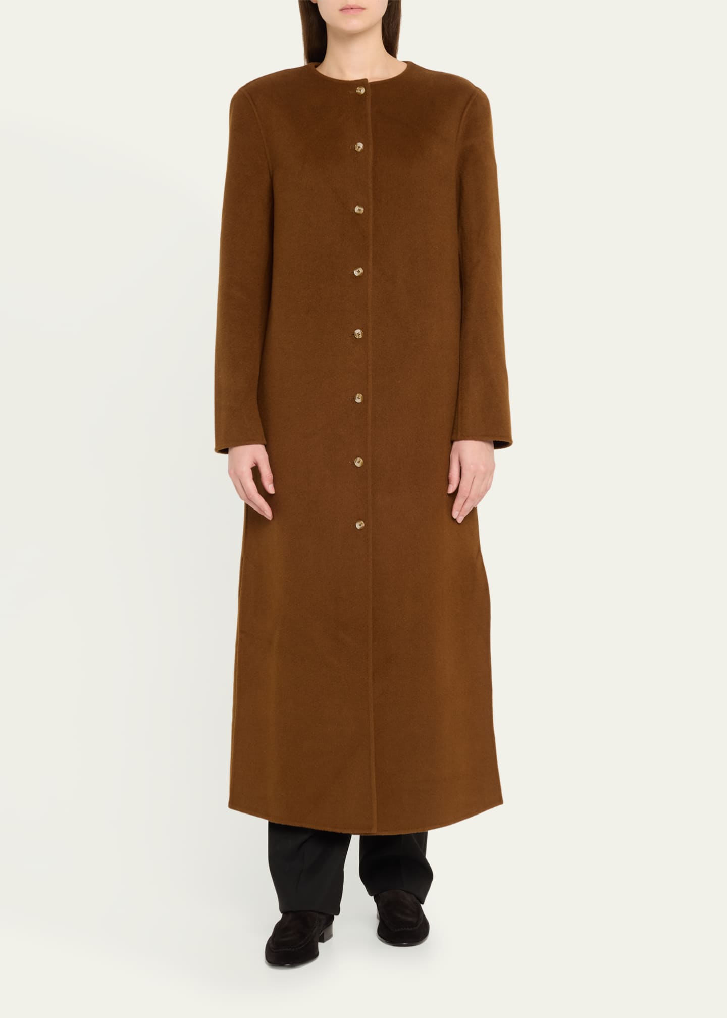 Loulou Studio Martil Long Wool Cashmere Coat Image 2 of 5