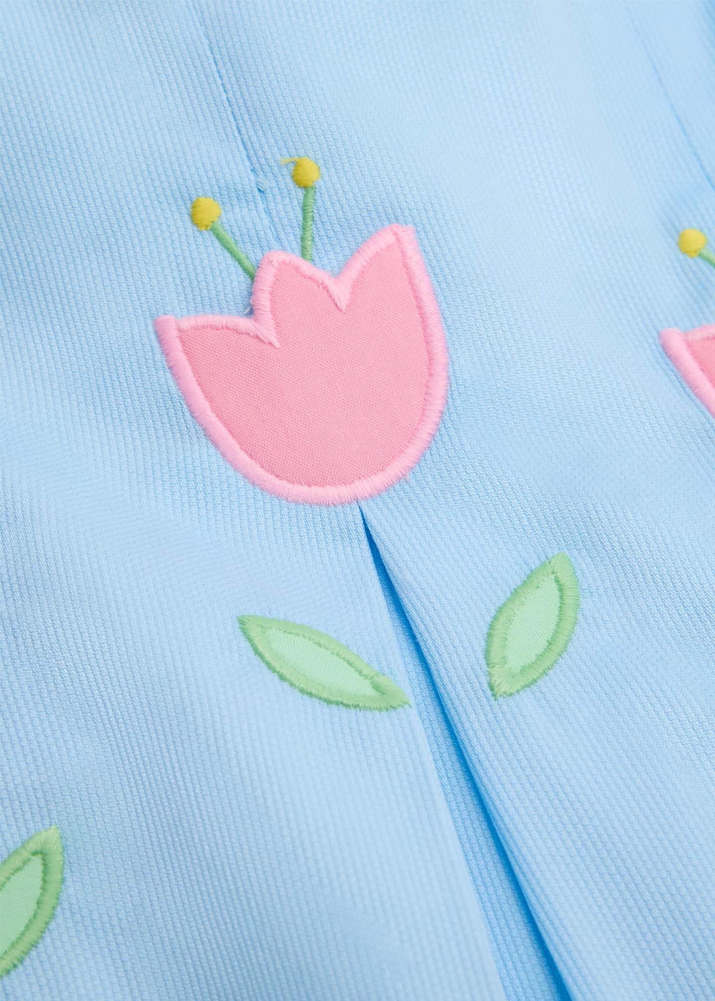 Florence Eiseman Girl's Finewale Pique Dress W/ Tulip Applique, Size 12M-24M Image 3 of 3