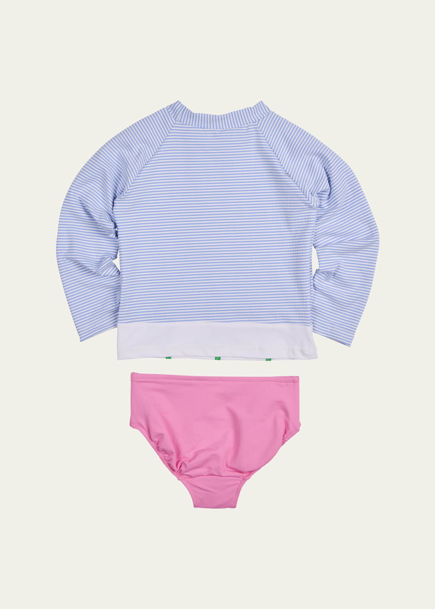 Florence Eiseman Girl's Floral Seersucker 2-Piece Rashguard Swim Set, Size 2-6 Image 2 of 2