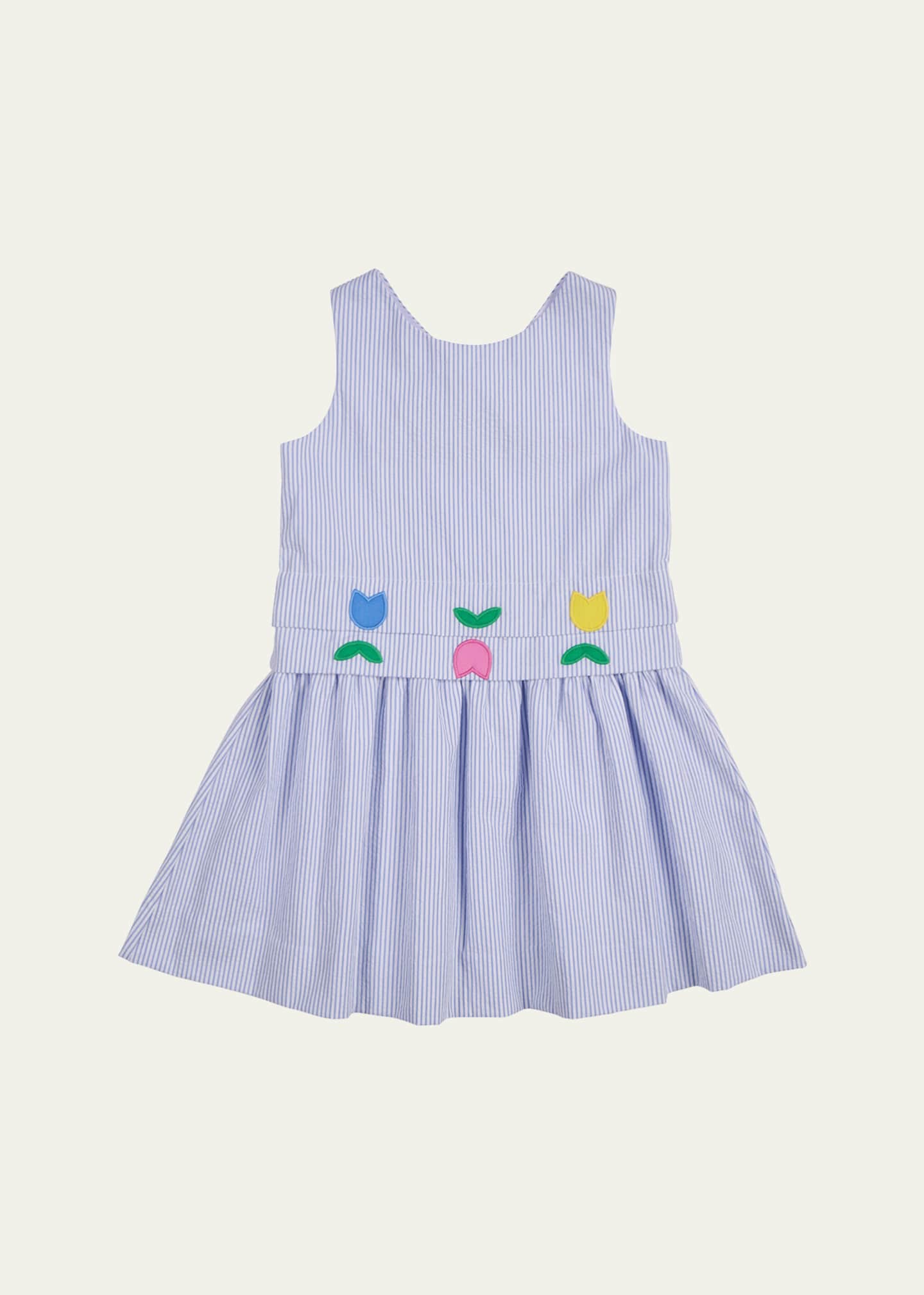 Florence Eiseman Girl's Seersucker Dress with Tulips, Size 2-6 Image 1 of 2