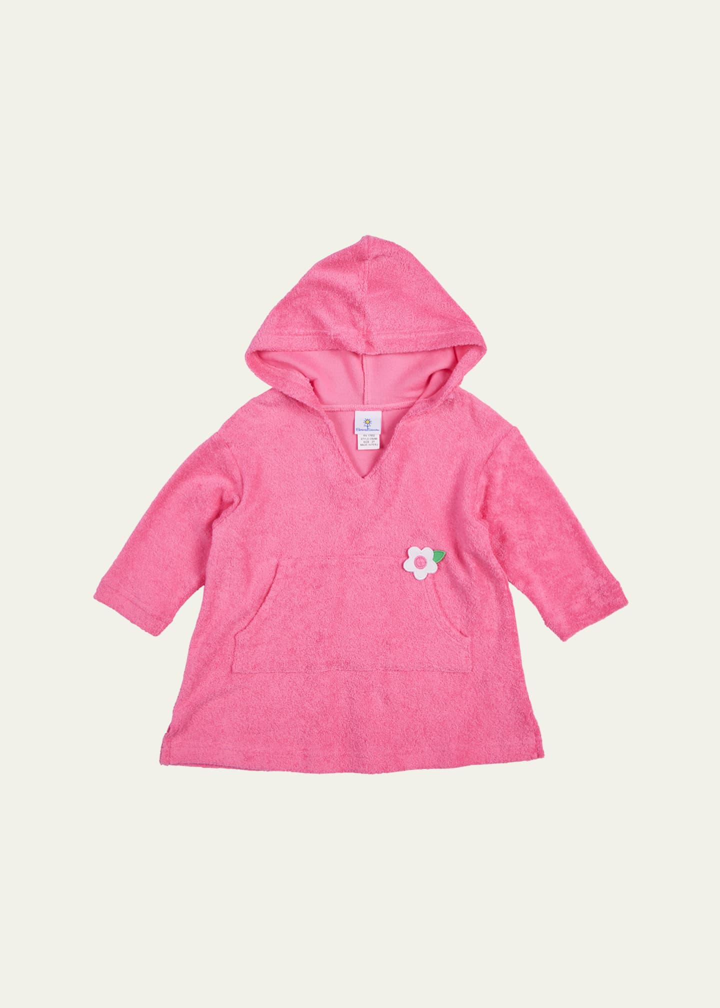 Florence Eiseman Girl's Hooded Coverup W/ Flower Applique, Size 12M-6