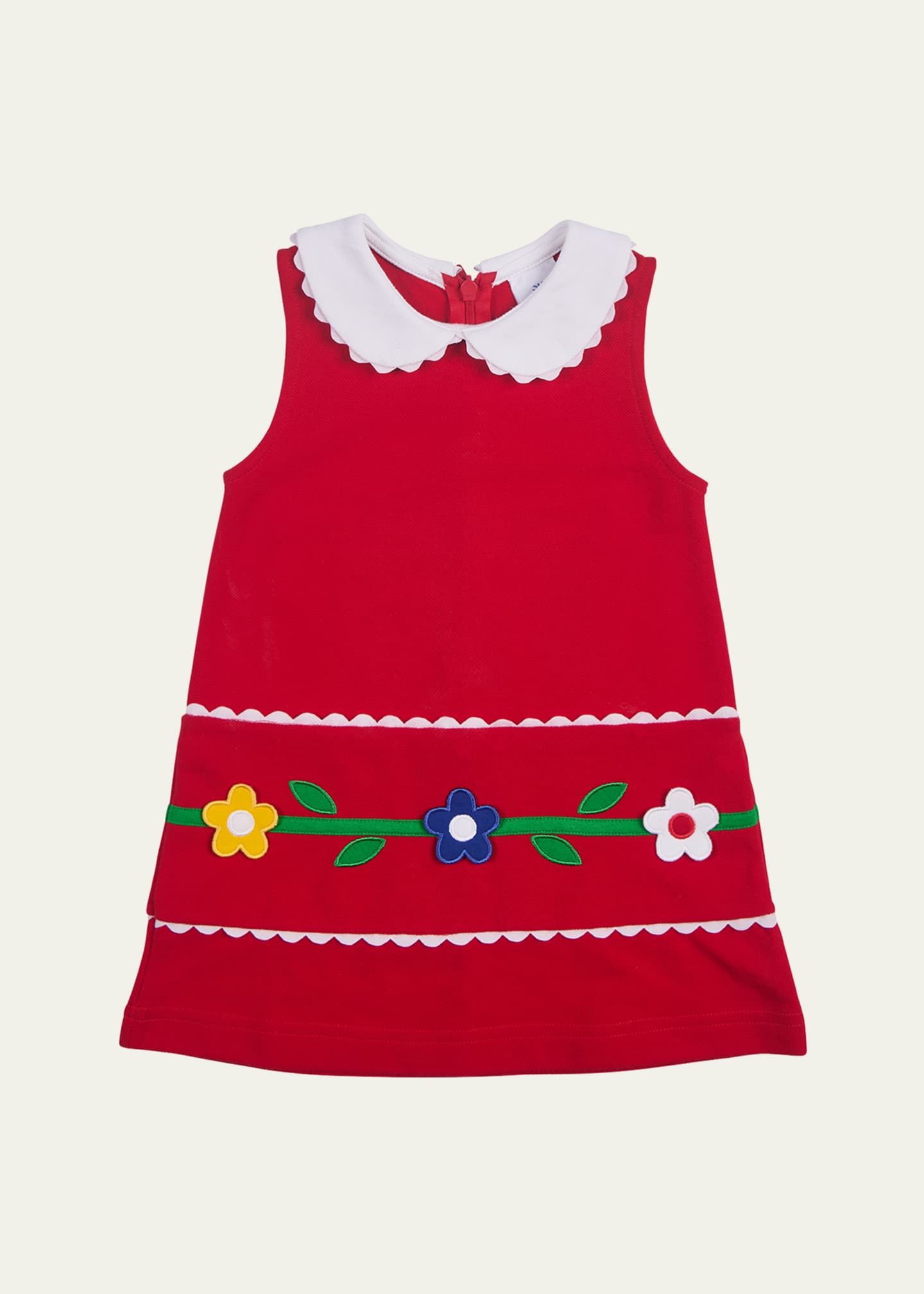 Florence Eiseman Girl's Pique Knit Dress W/ Flowers, Size 2-6 Image 1 of 2