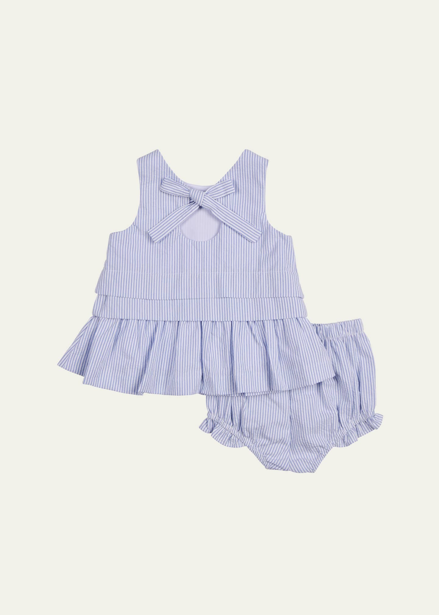 Florence Eiseman Girl's Seersucker Dress W/ Bloomers, Size 3M-24M Image 2 of 2